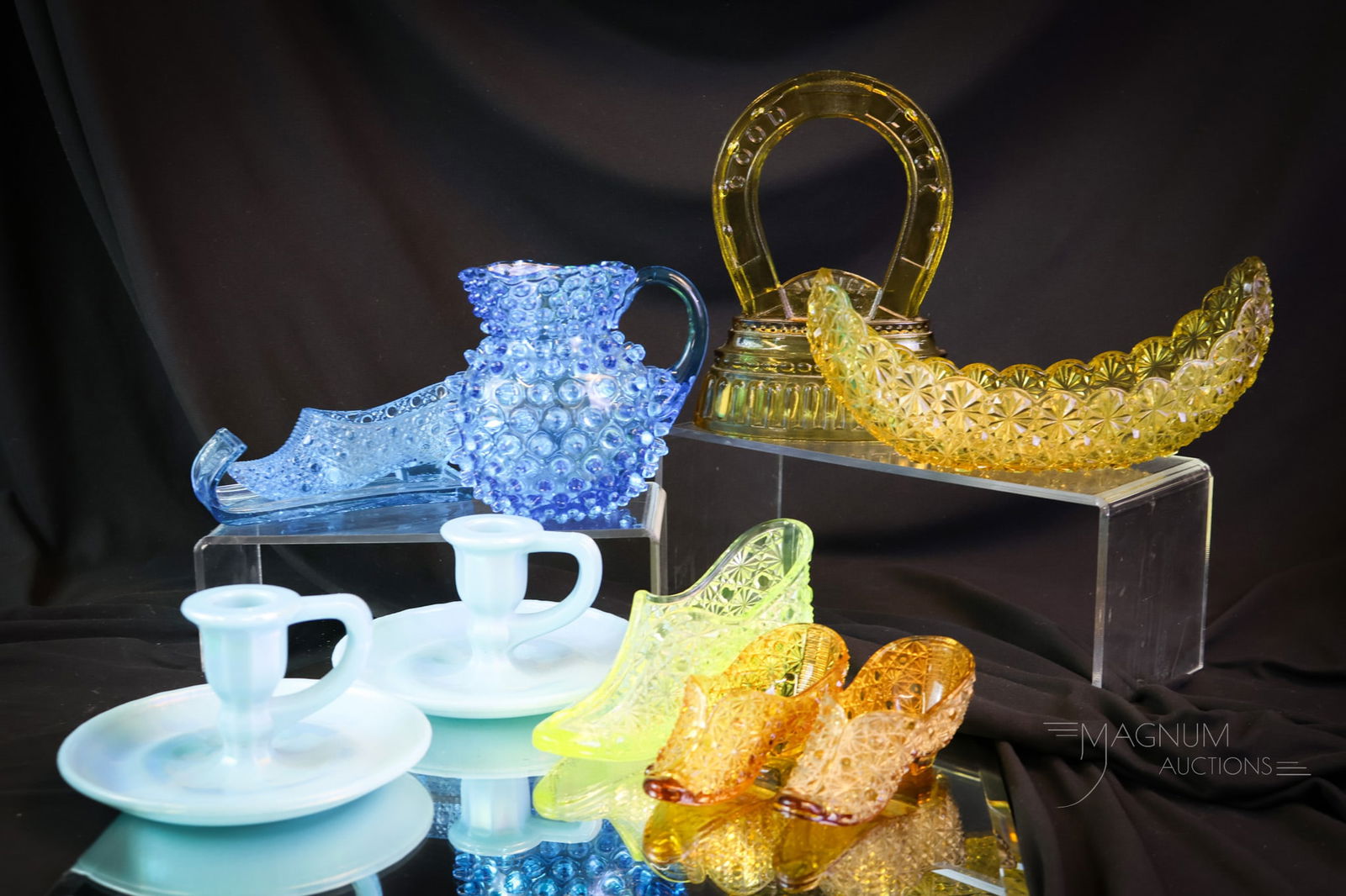 9 pc Lot EAPG Northwood Hobbs & More Glass (1 of 9)