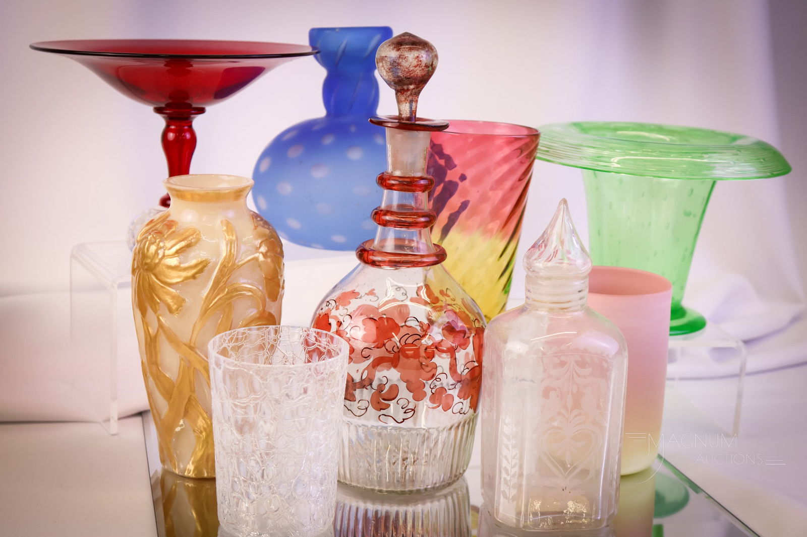 9 pc Lot Pairpoint Uranium Consolidated Glass (1 of 8)