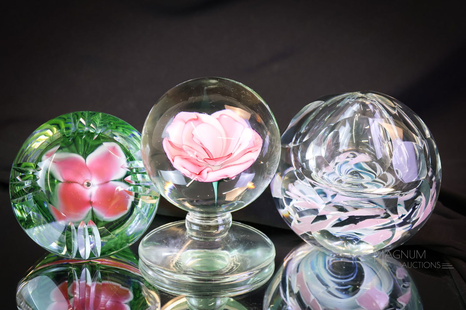 3 pc Lot Art Glass Paperweights Millville Chip Jones T. Triggs (1 of 10)