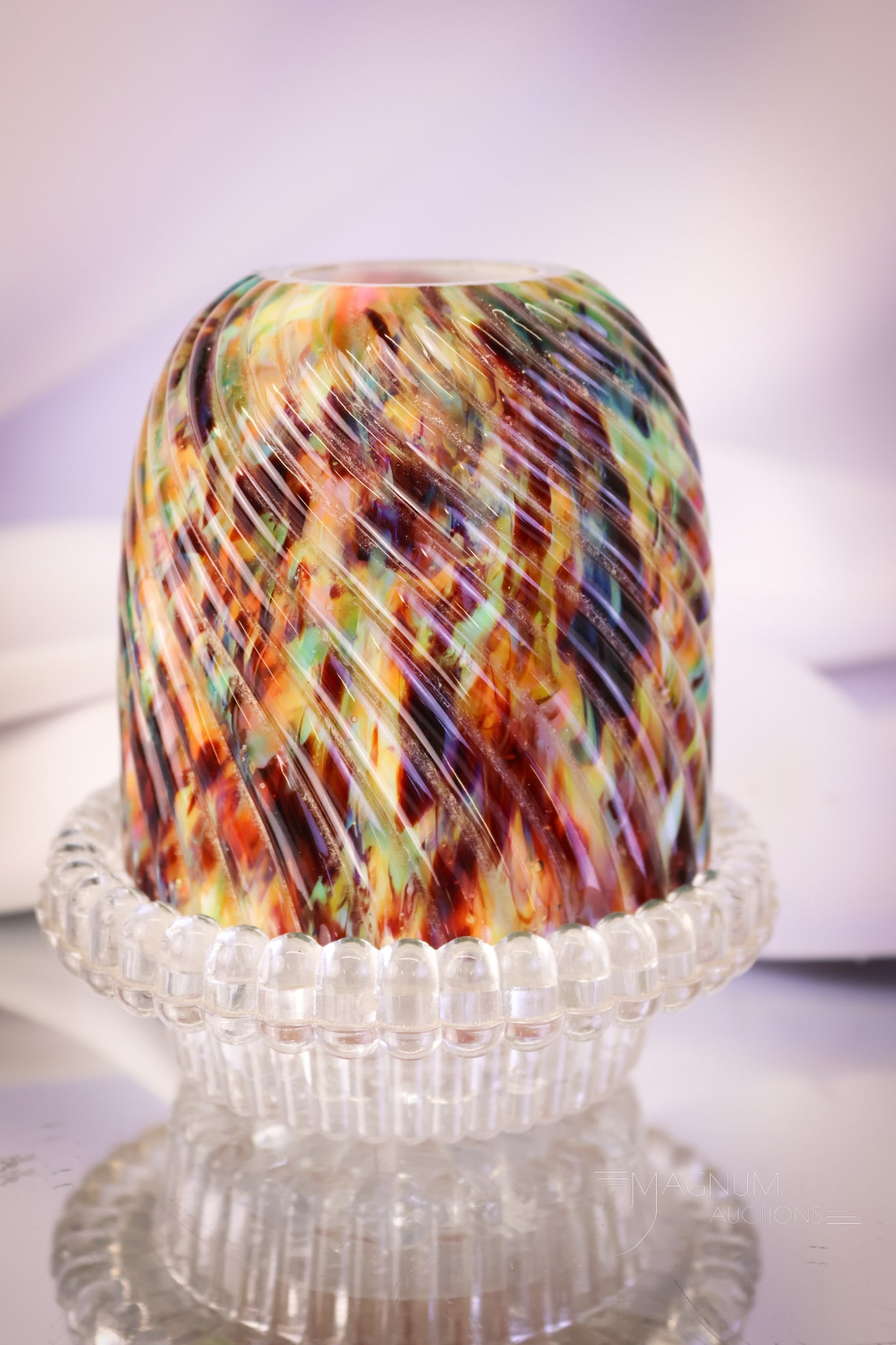 Victorian Spatter Art Glass Fairy lamp (1 of 7)