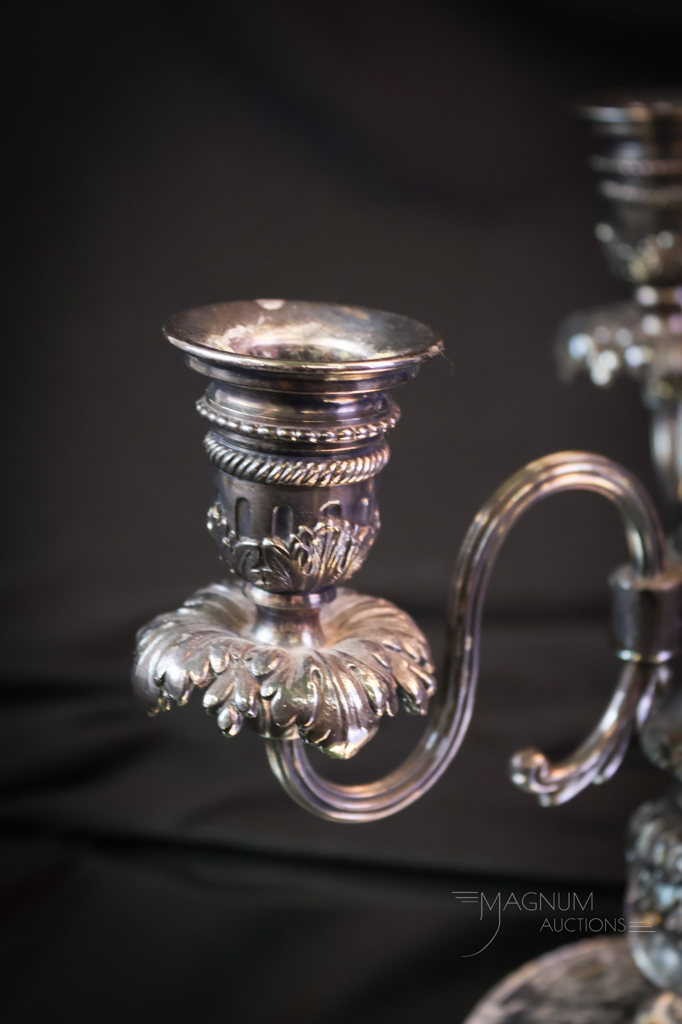 Pairpoint Silverplate Cut Glass Controlled Bubble Candleabrum - 4