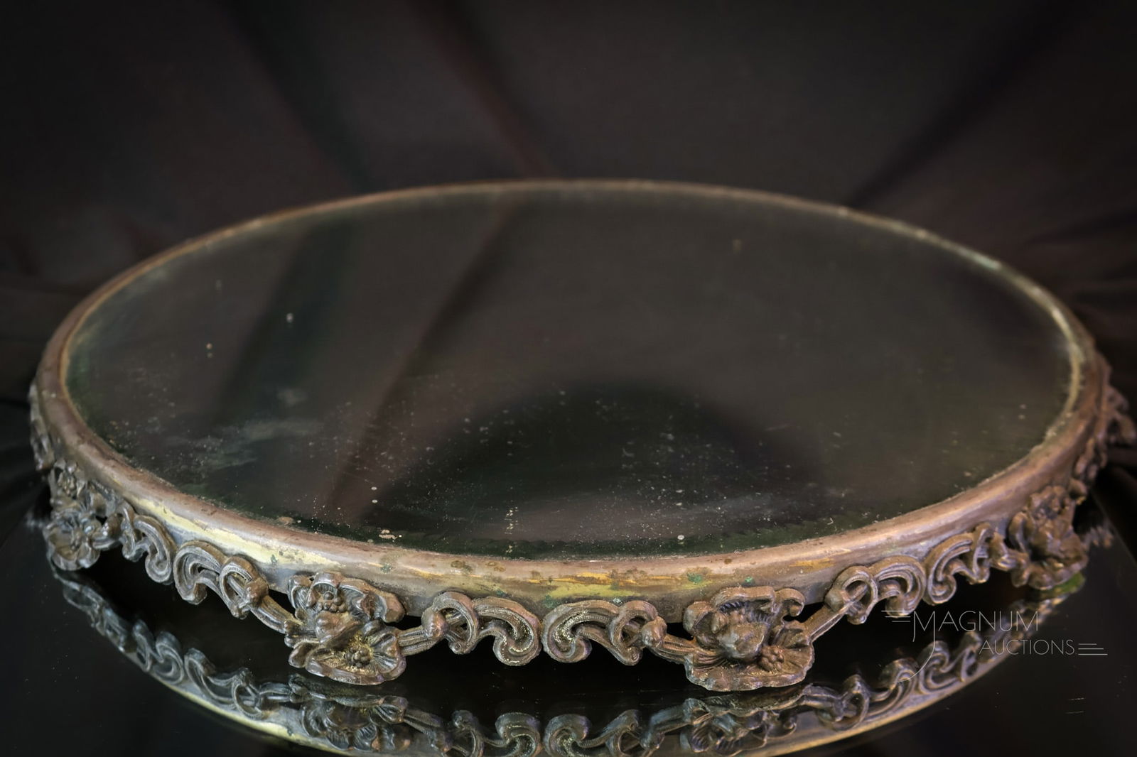 Victorian Silverplate Beveled Plateau Mirror (1 of 4)