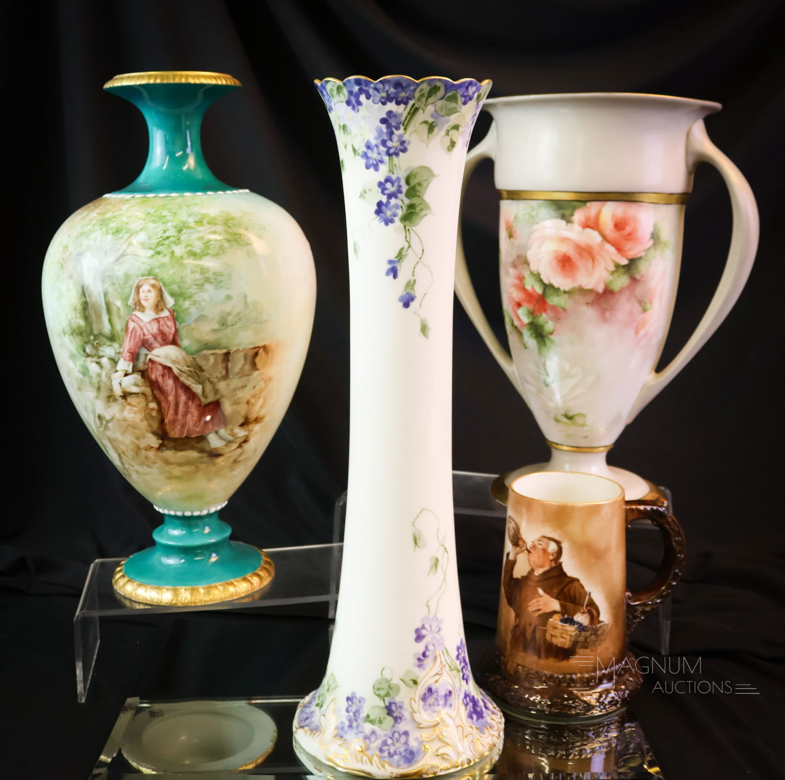 4 pc Lot Willets Belleek & More Hand Painted Porcelain (1 of 14)