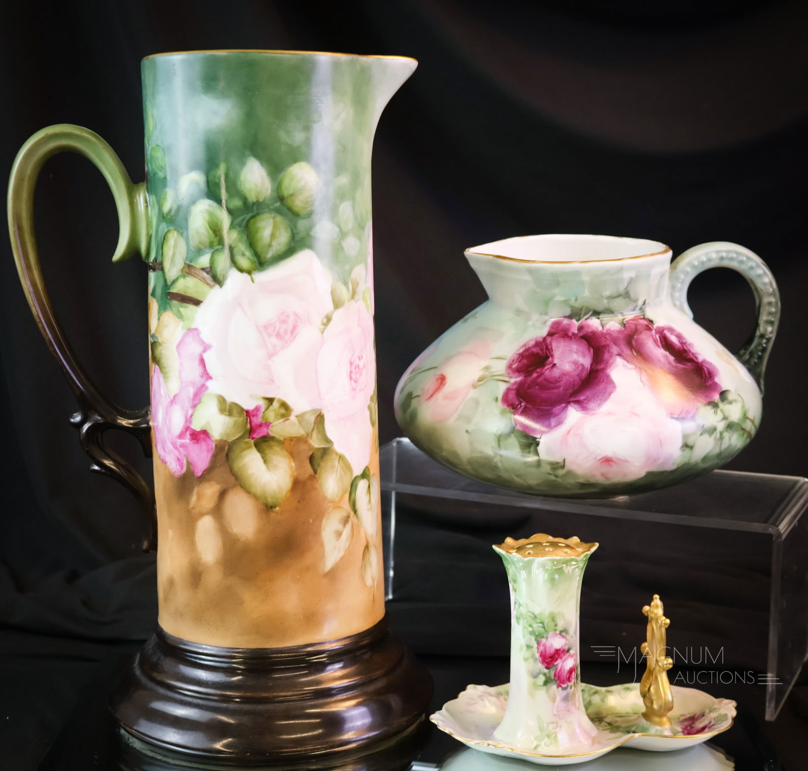 3 pc Lot Roses Hand Painted Porcelain (1 of 12)