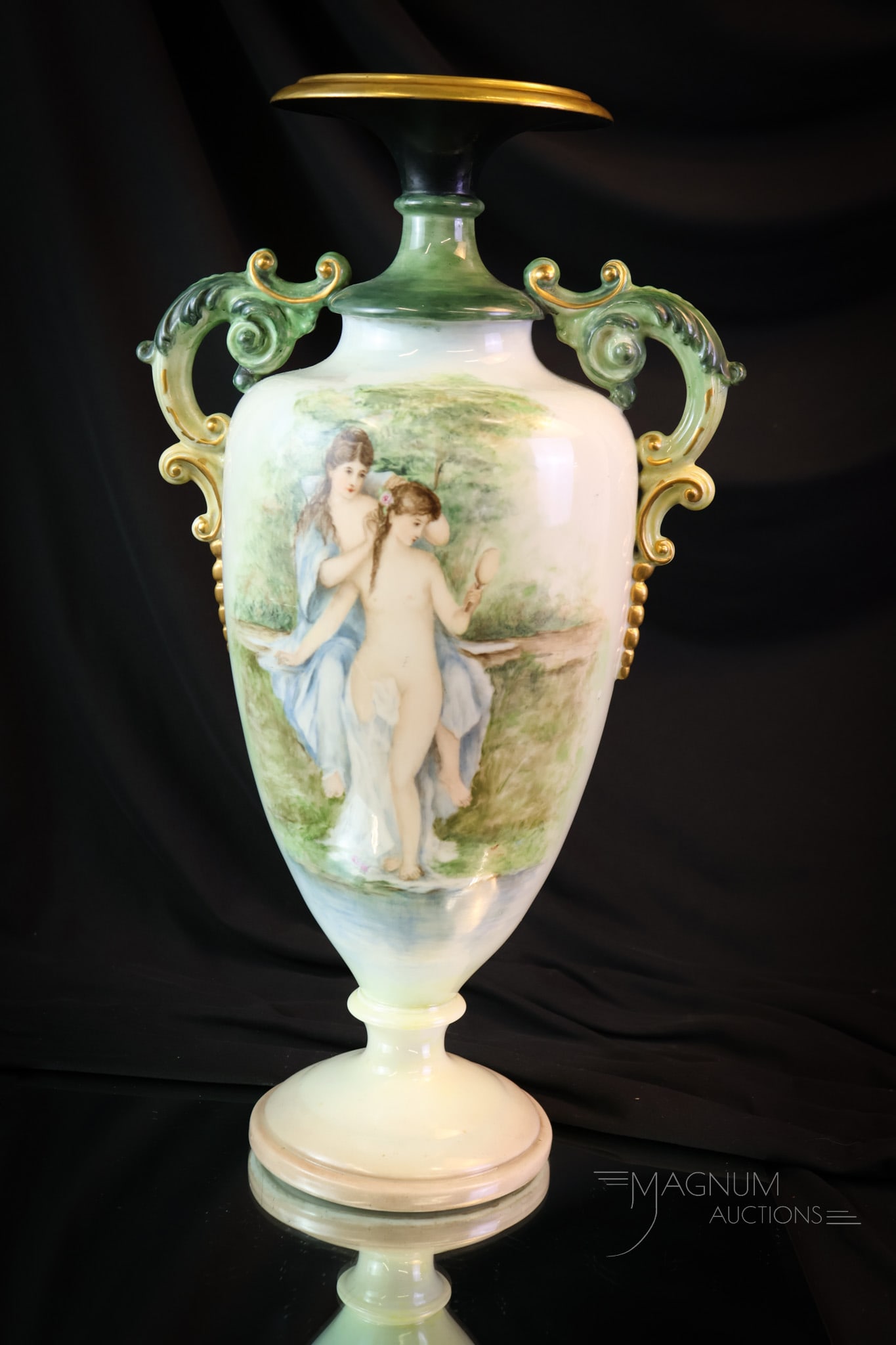 Lenox Belleek 17" Roses & Nudes Hand Painted Porcelain Vase (1 of 8)