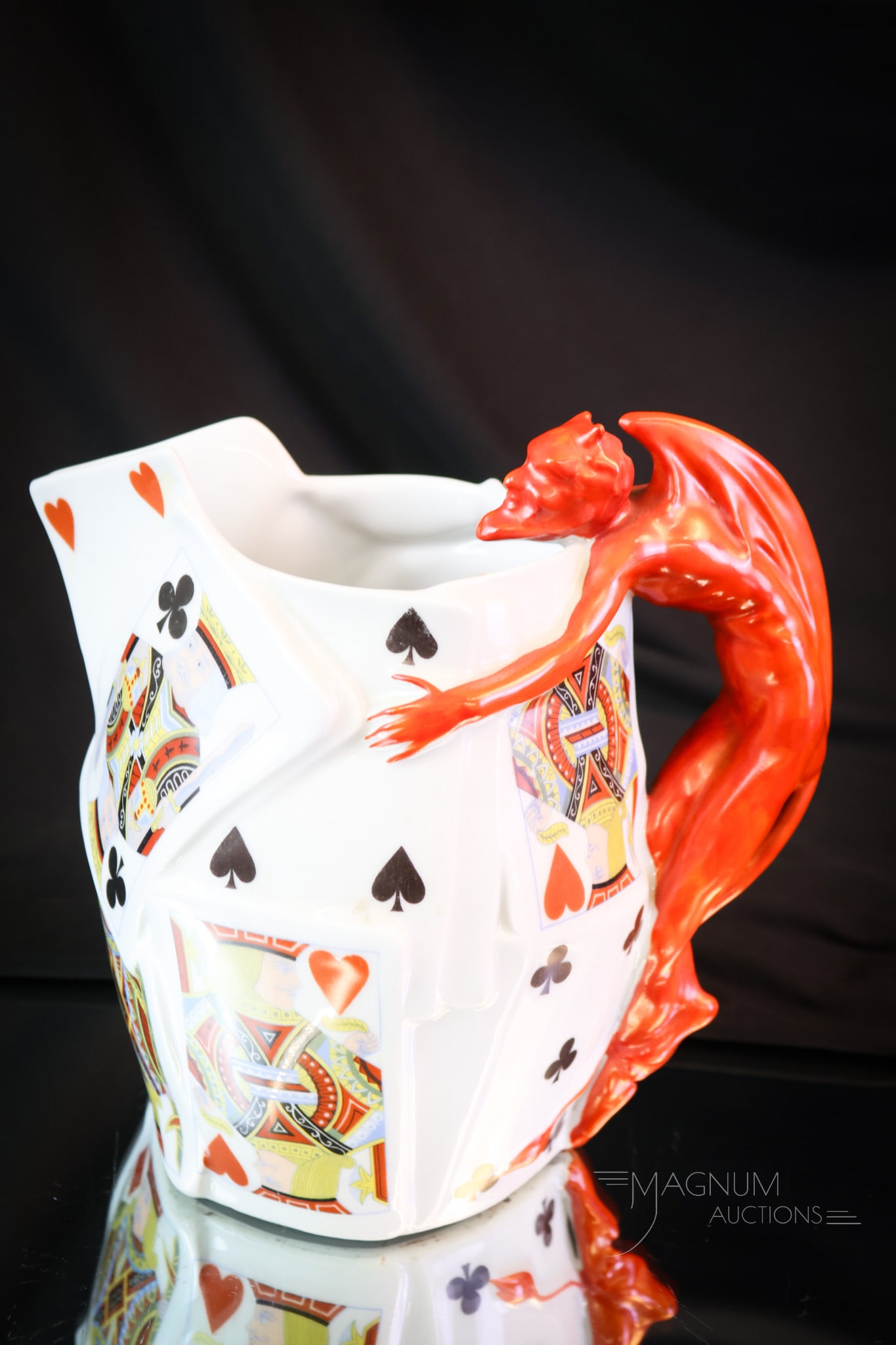 Royal Bayreuth Devil & Cards Water Pitcher (1 of 6)