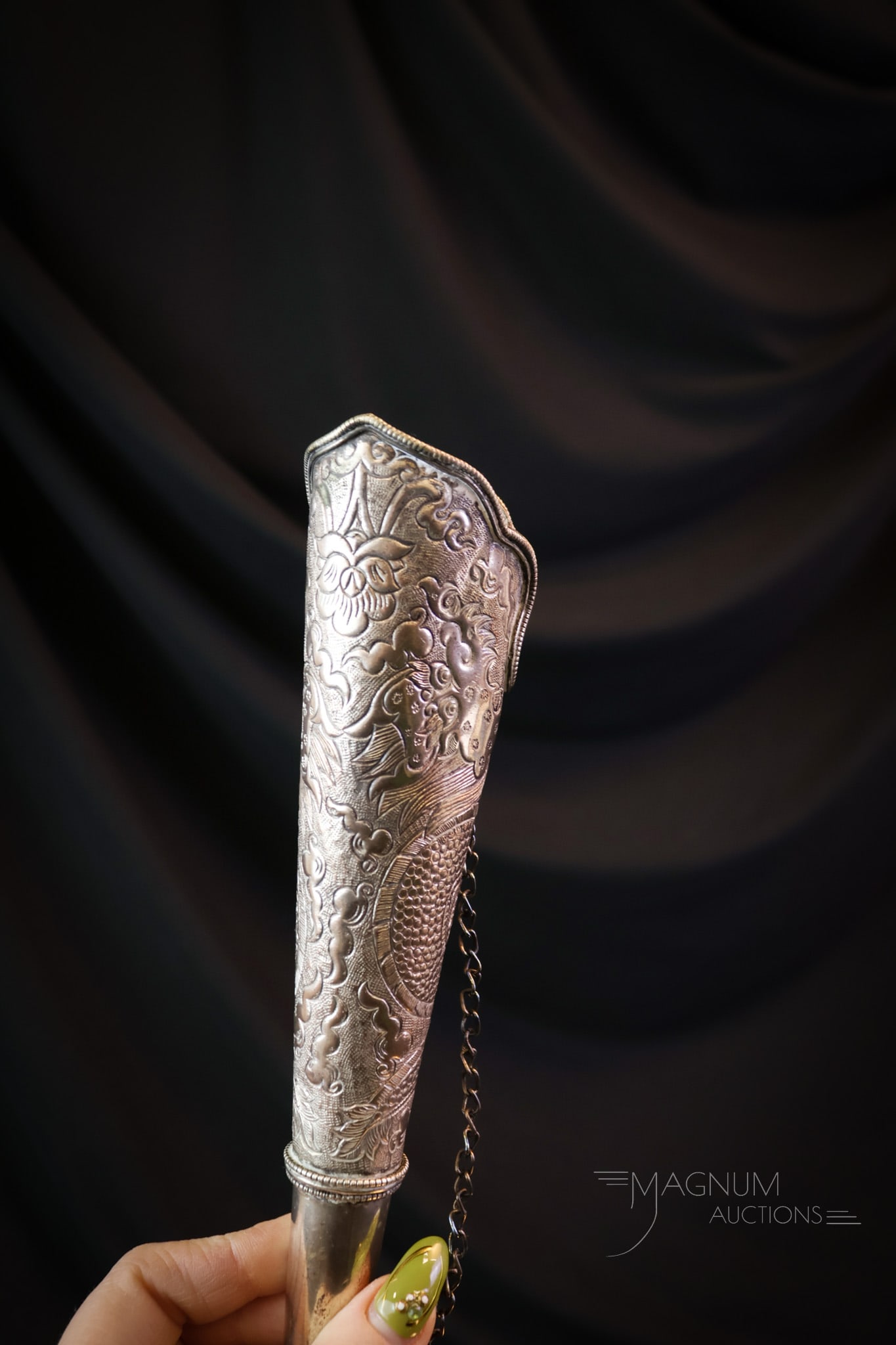 Large Victorian 14" Silverplate Tussie Mussie - 3