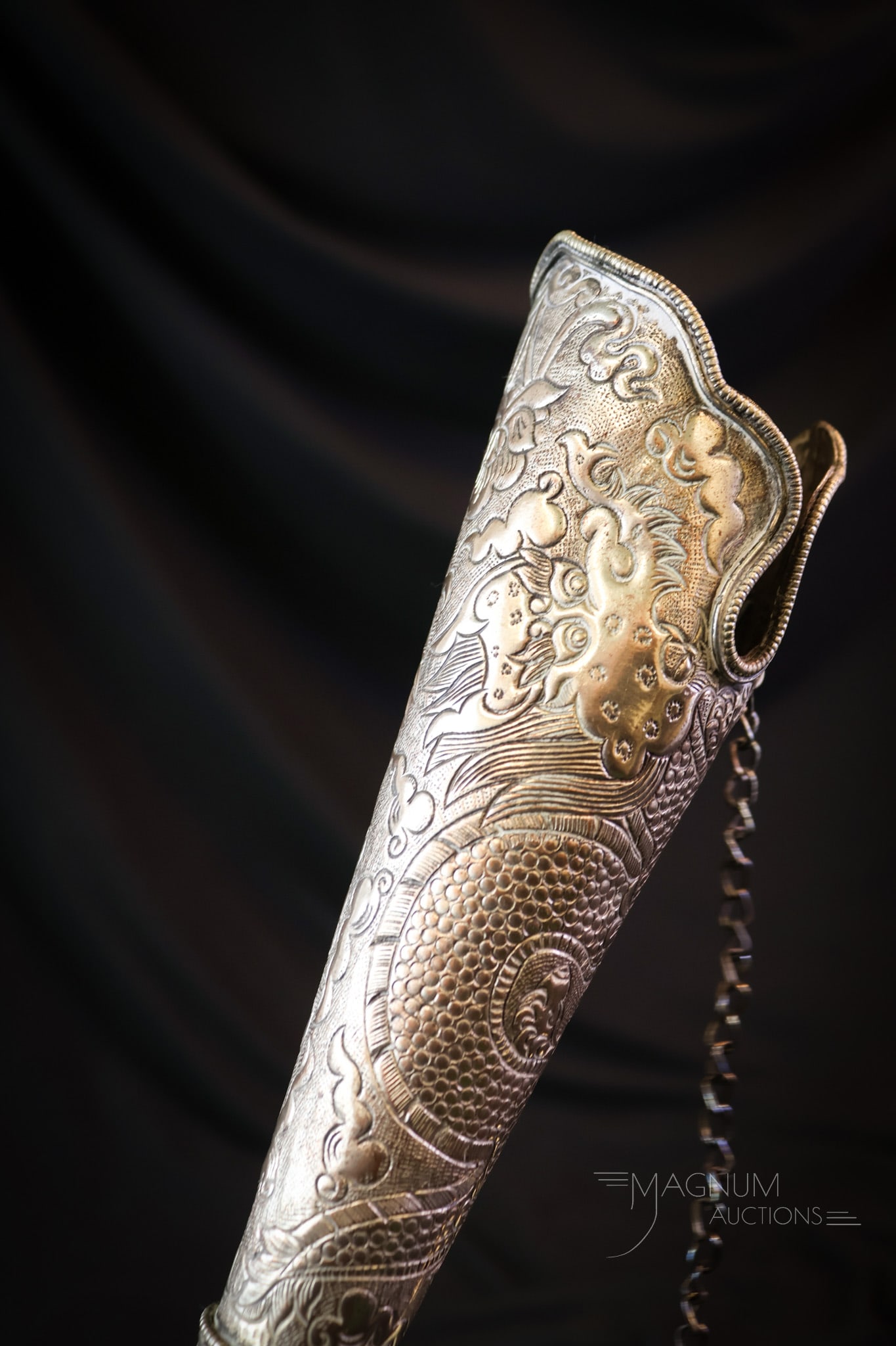 Large Victorian 14" Silverplate Tussie Mussie - 4