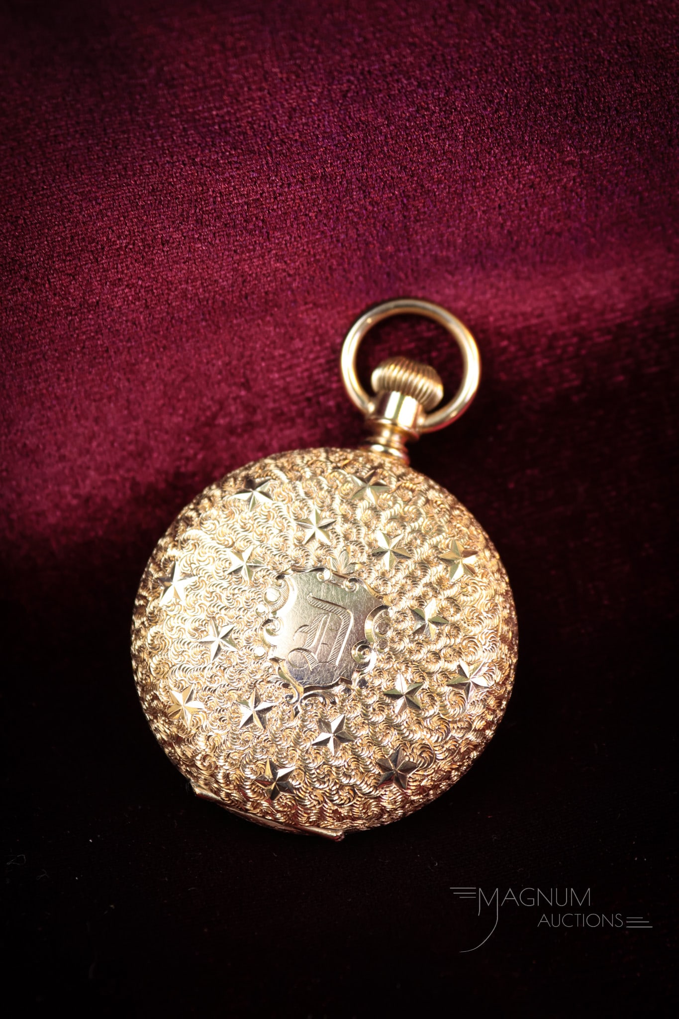 Ladies Waltham 14K Rose Gold 16-Jewel Pocket Watch 1.900 OZT: Another fine pocket watch in our lineup. This is a ladies' Waltham 14K rose gold hunter's case pocket watch. This watch features a 16-jewel lever-set movement. It is numbered #2877074 with blue screws