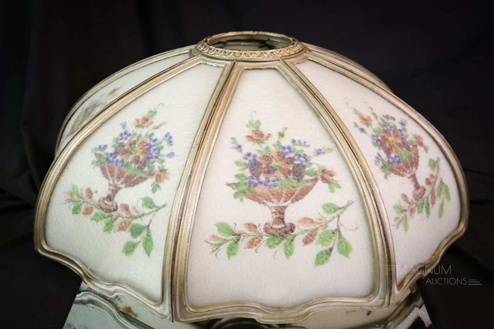 Signed Miller Reverse Painted Panel Lamp - 13