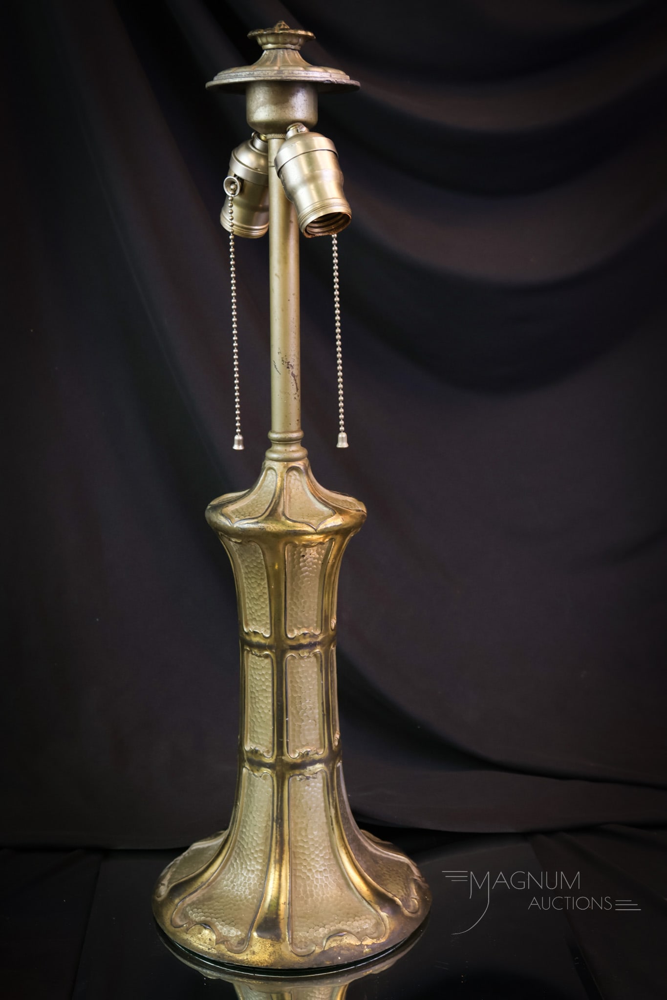 Signed Miller Reverse Painted Panel Lamp - 9