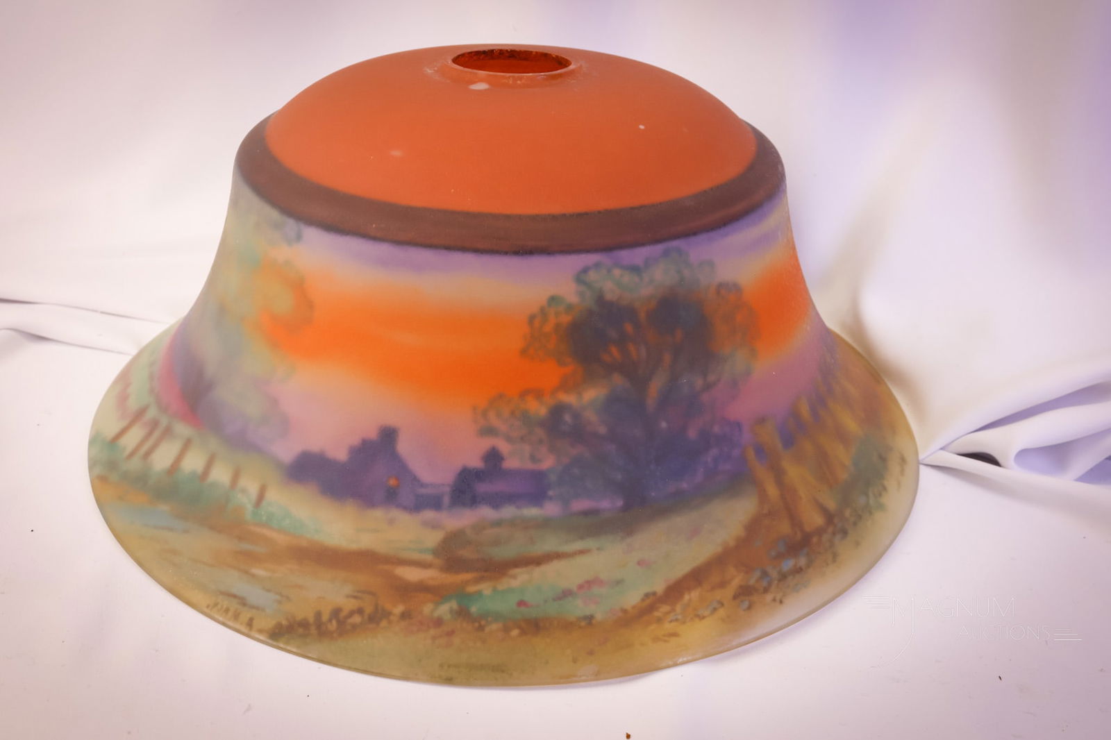 Pairpoint Exeter Reverse Painted Harvest Scene Table Lamp - 11