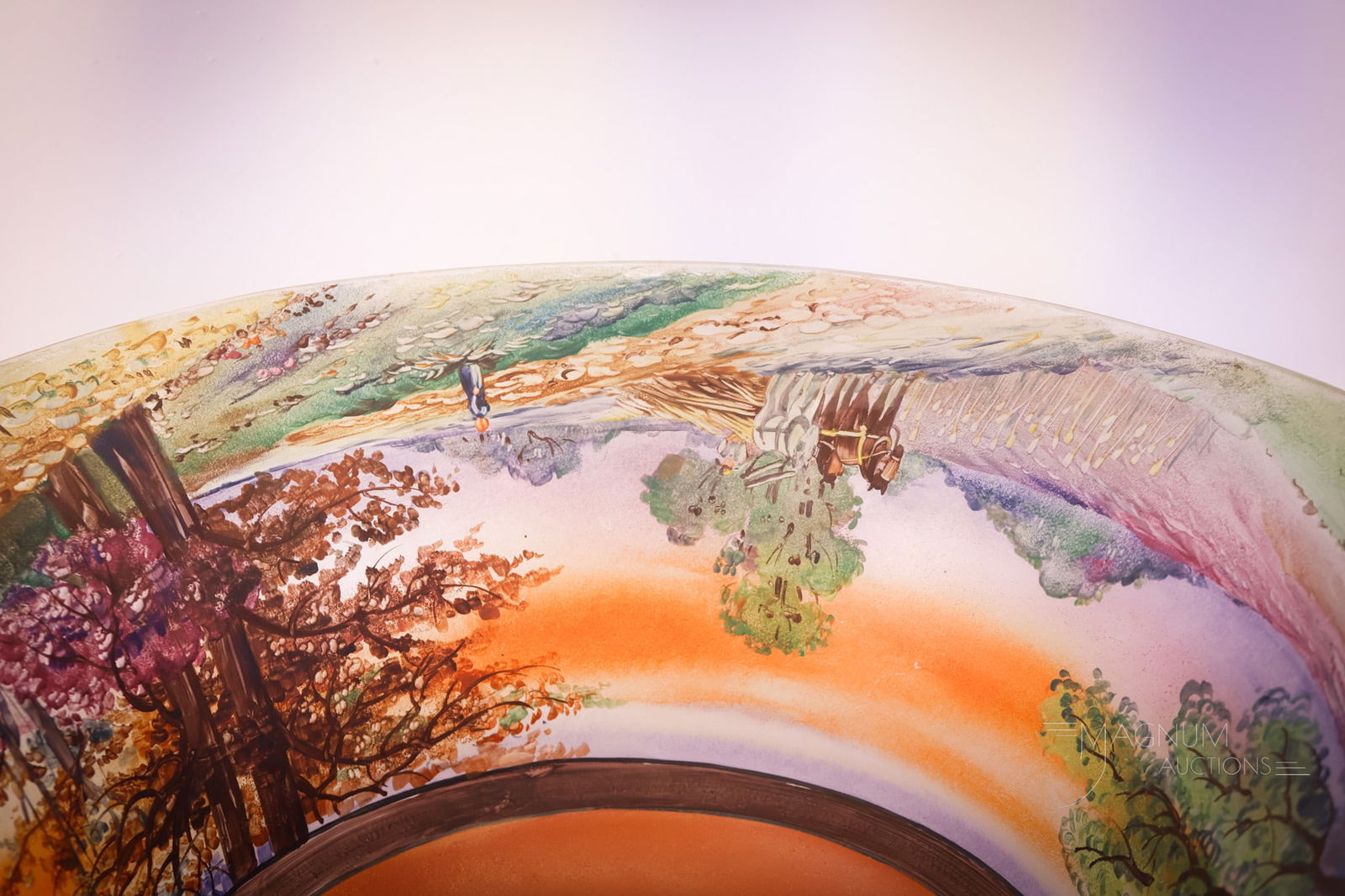 Pairpoint Exeter Reverse Painted Harvest Scene Table Lamp - 14