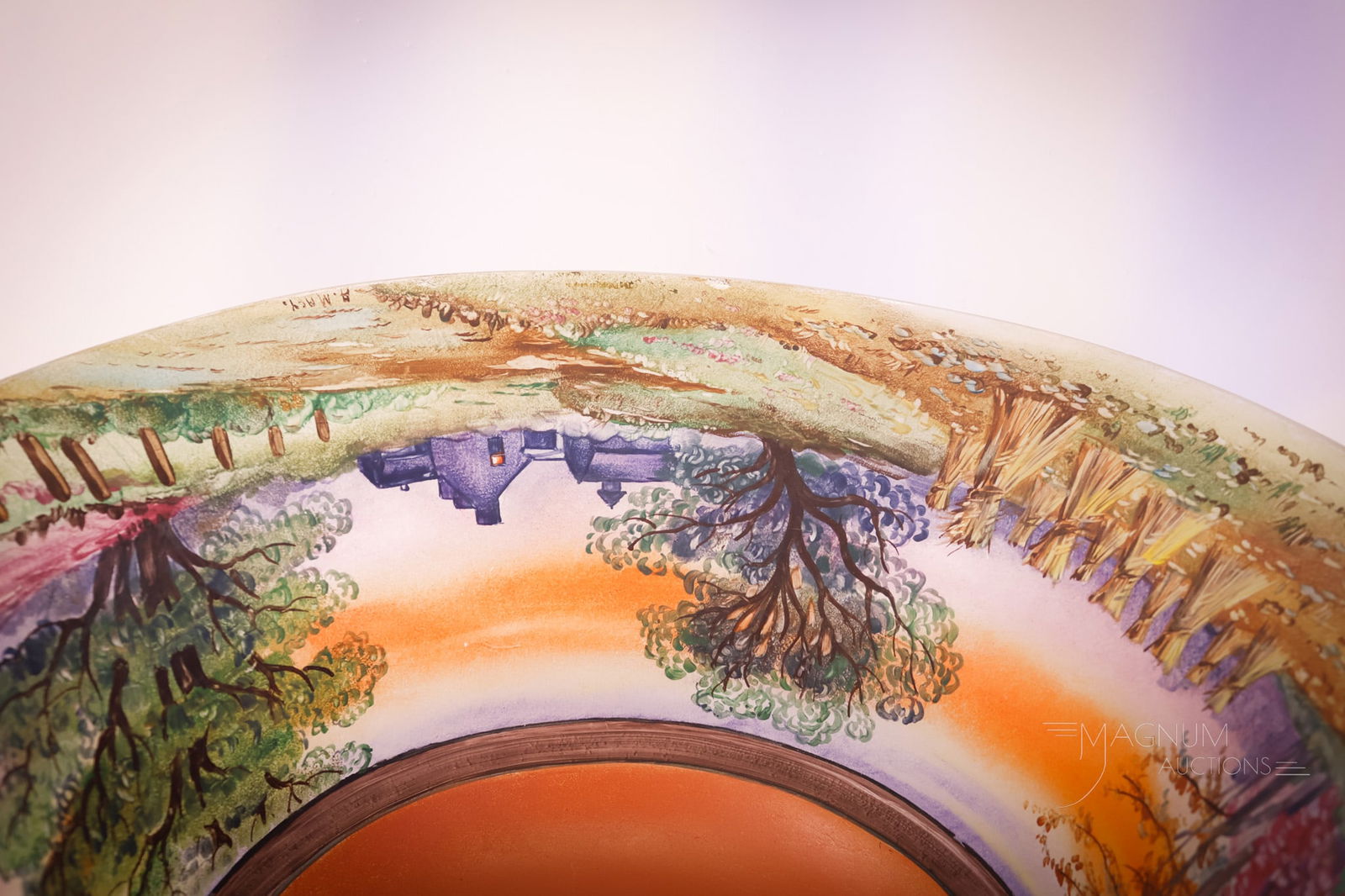 Pairpoint Exeter Reverse Painted Harvest Scene Table Lamp - 15