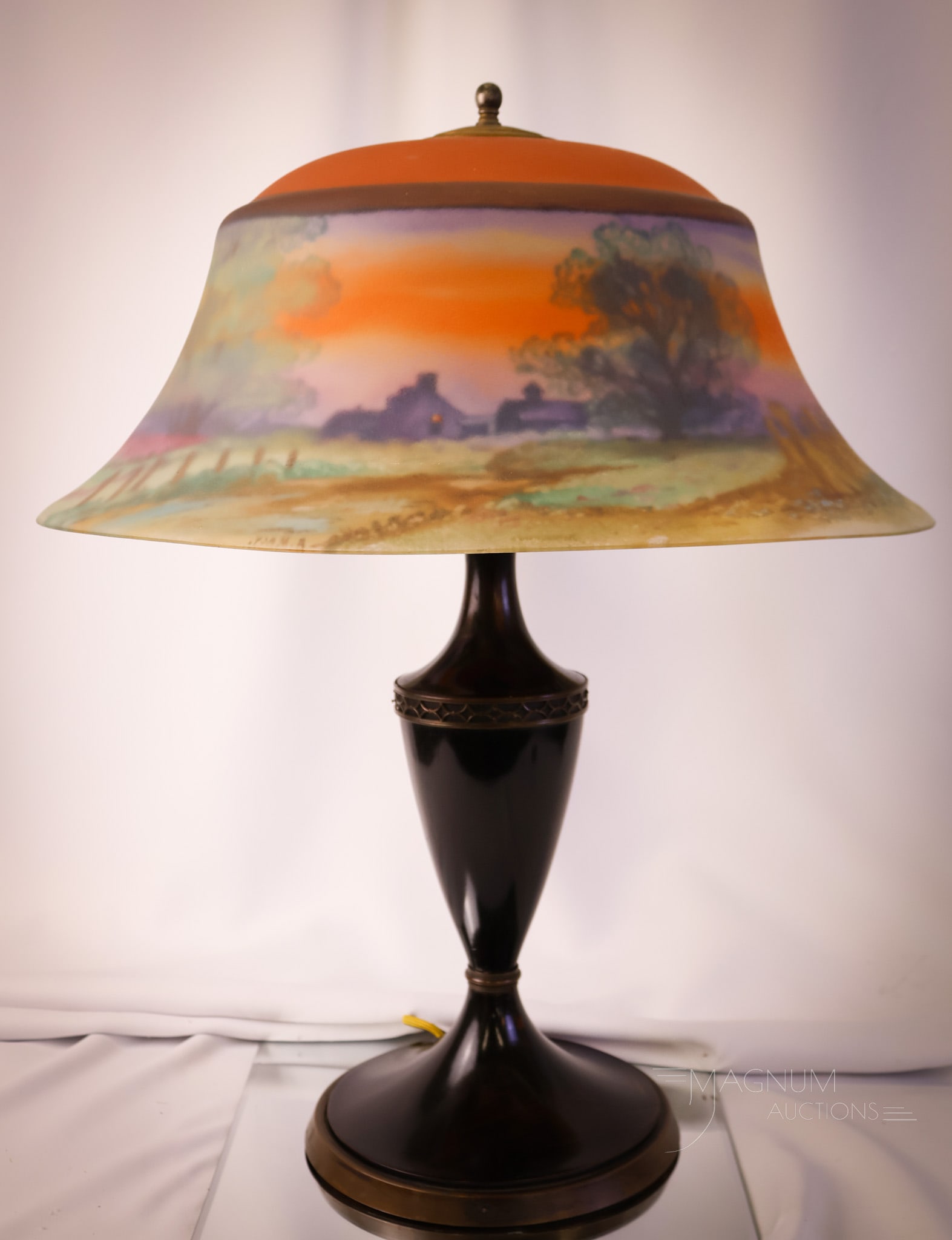Pairpoint Exeter Reverse Painted Harvest Scene Table Lamp - 6