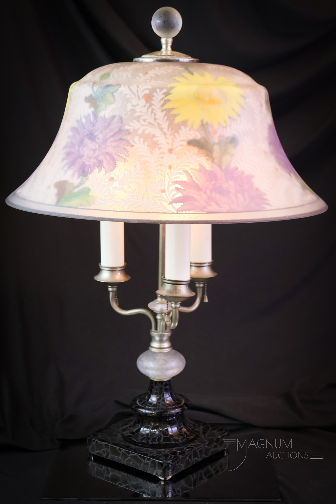 Pairpoint Reverse Painted Antique Table Lamp - 3