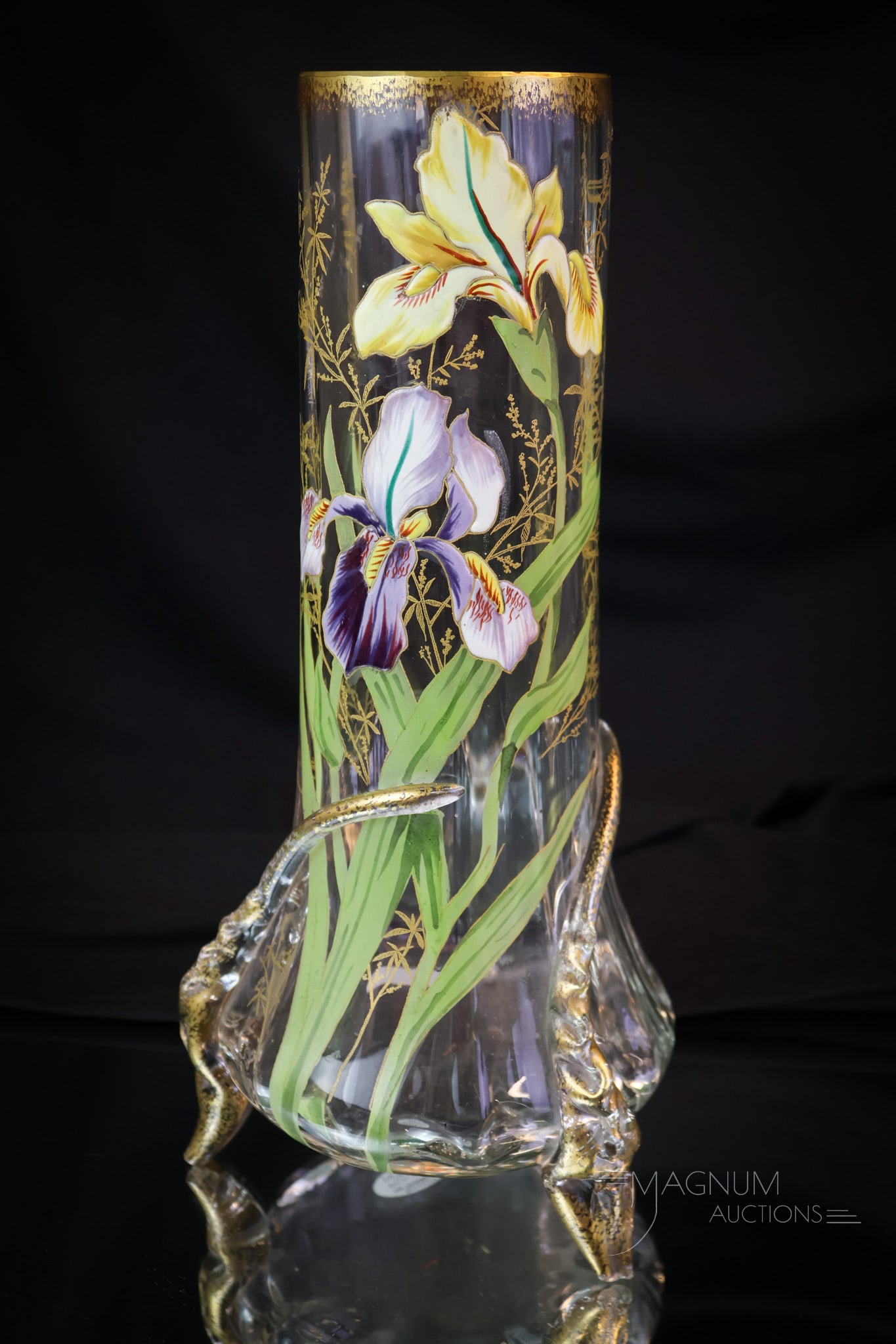 Legras Mt. Joye Victorian Applied Enameled Art Glass Vase (1 of 7)
