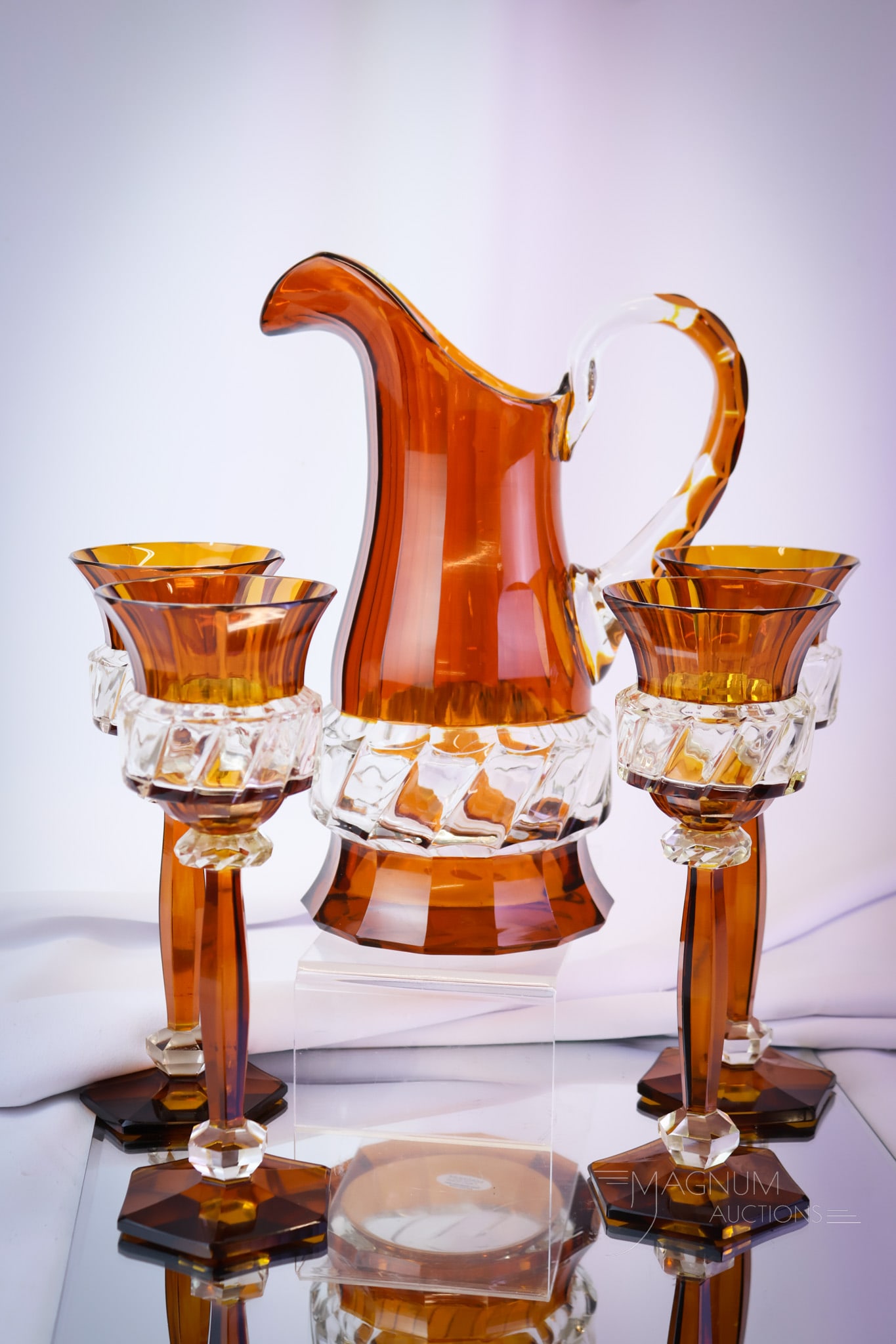 Five pc Set Bohemian Art Glass (1 of 10)