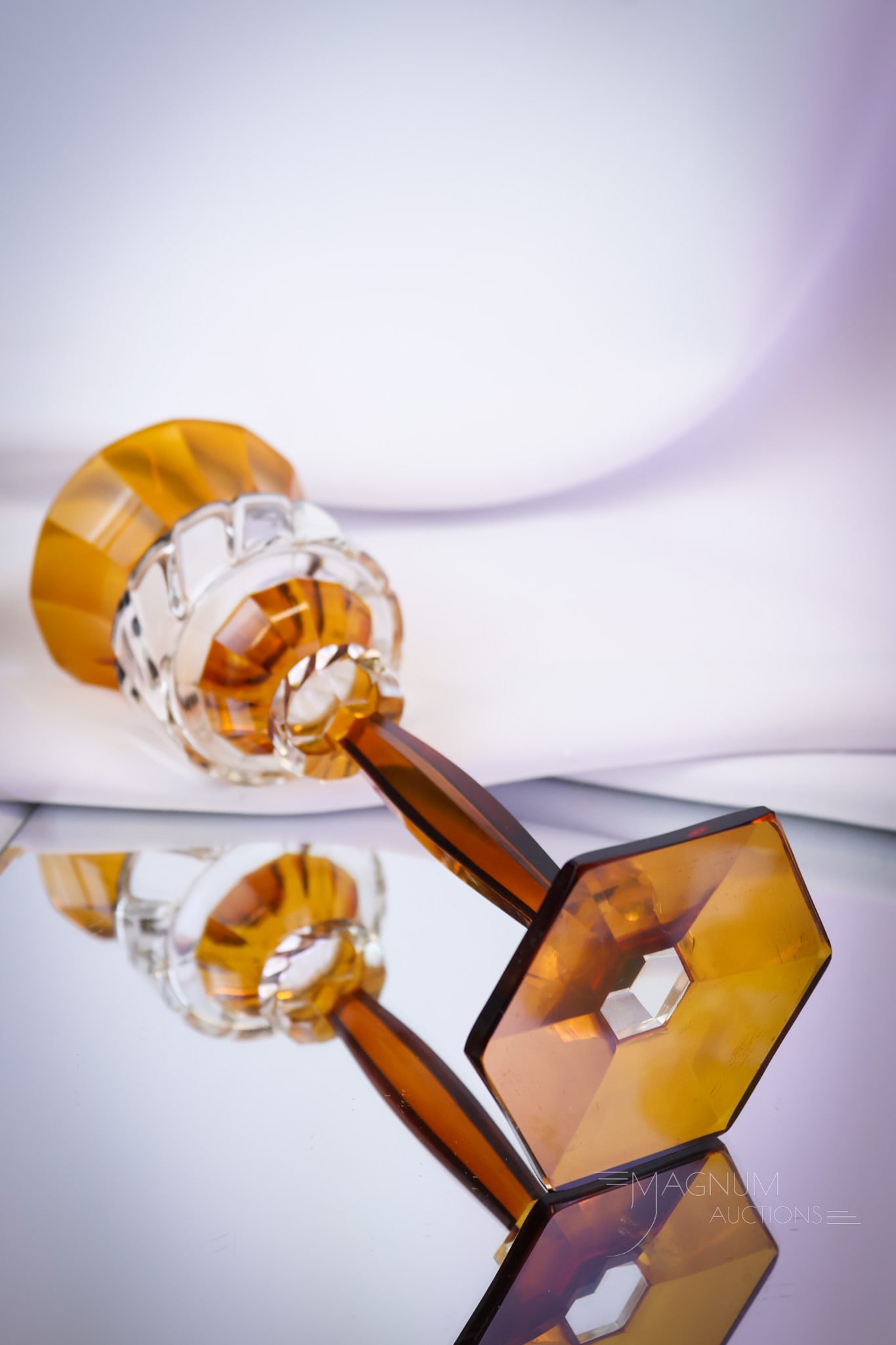 Five pc Set Bohemian Art Glass - 6