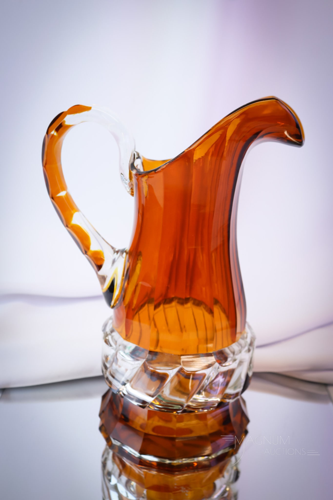 Five pc Set Bohemian Art Glass - 9