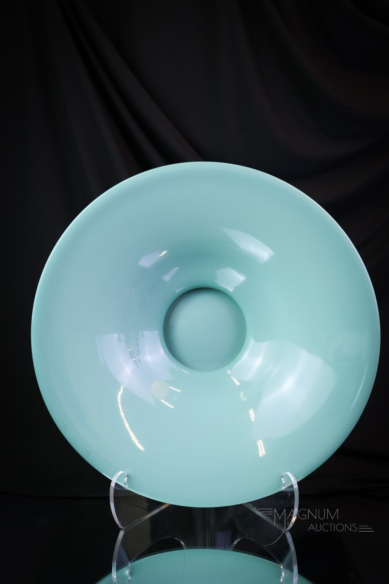 3 pc Set Uranium Jade Glass Console Set - 2