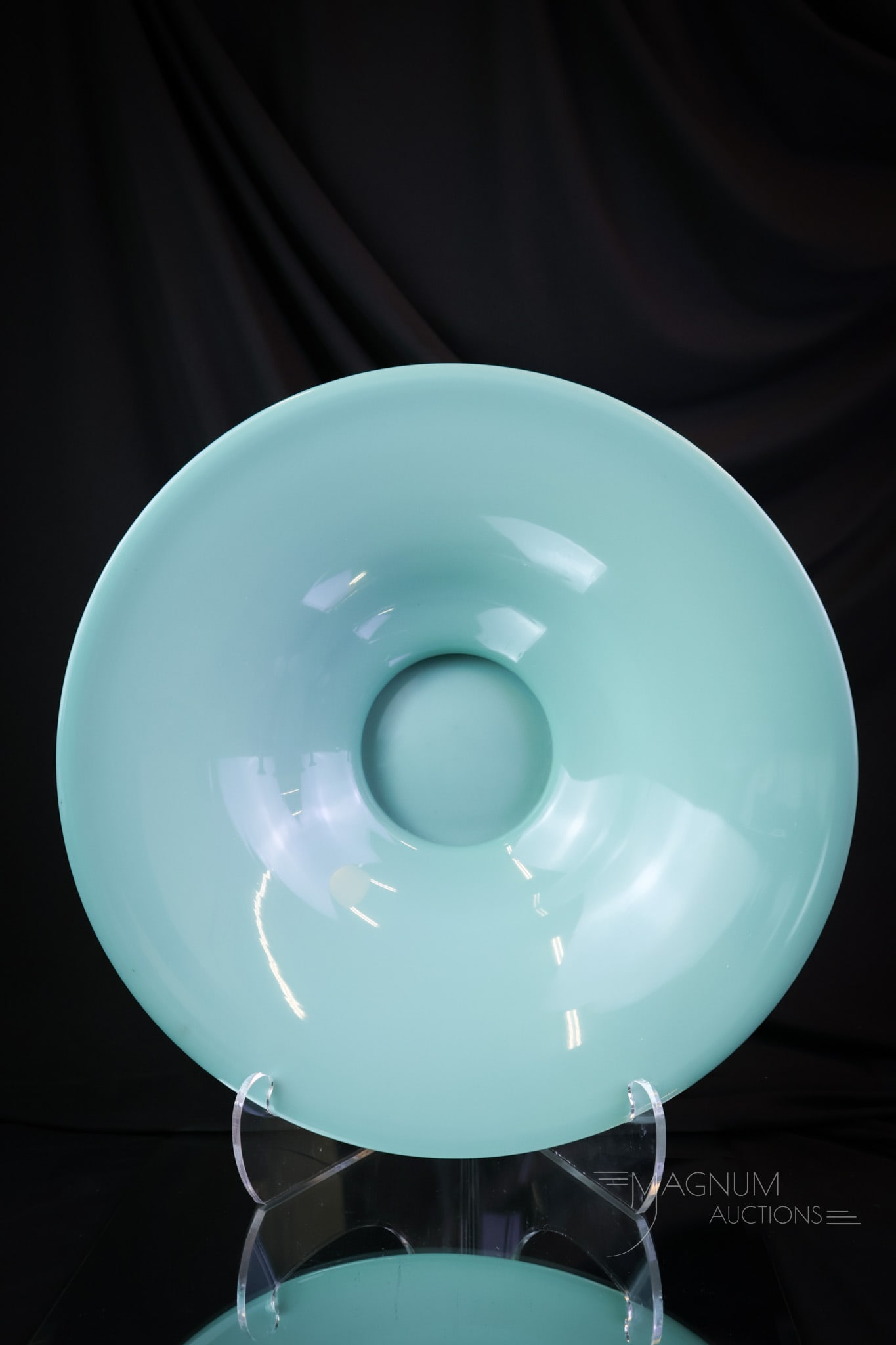 3 pc Set Uranium Jade Glass Console Set - 3