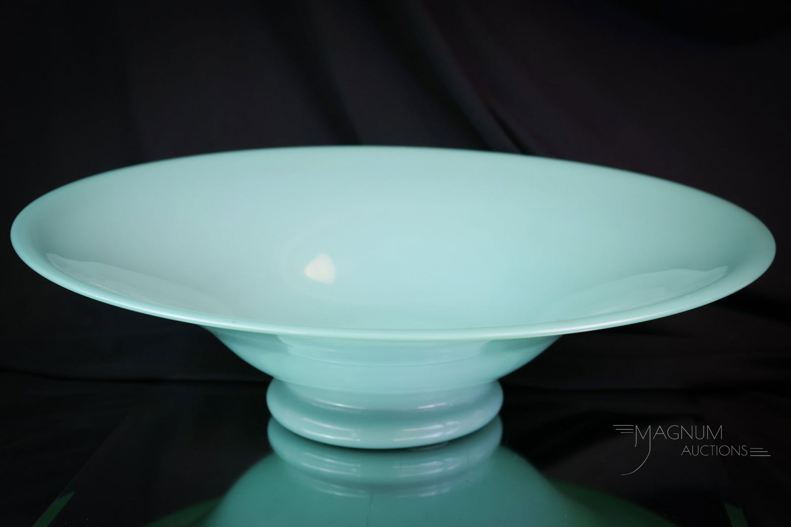 3 pc Set Uranium Jade Glass Console Set - 5