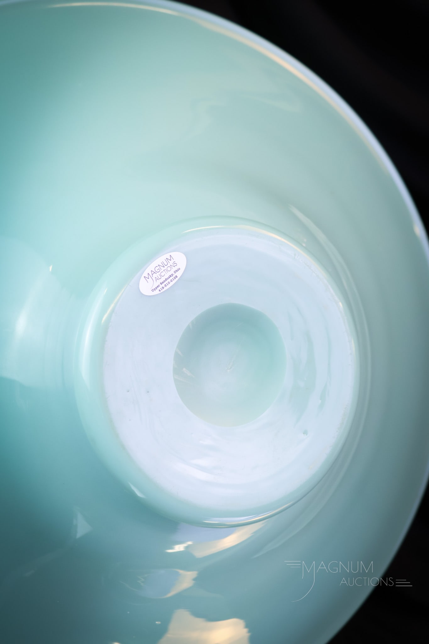 3 pc Set Uranium Jade Glass Console Set - 6