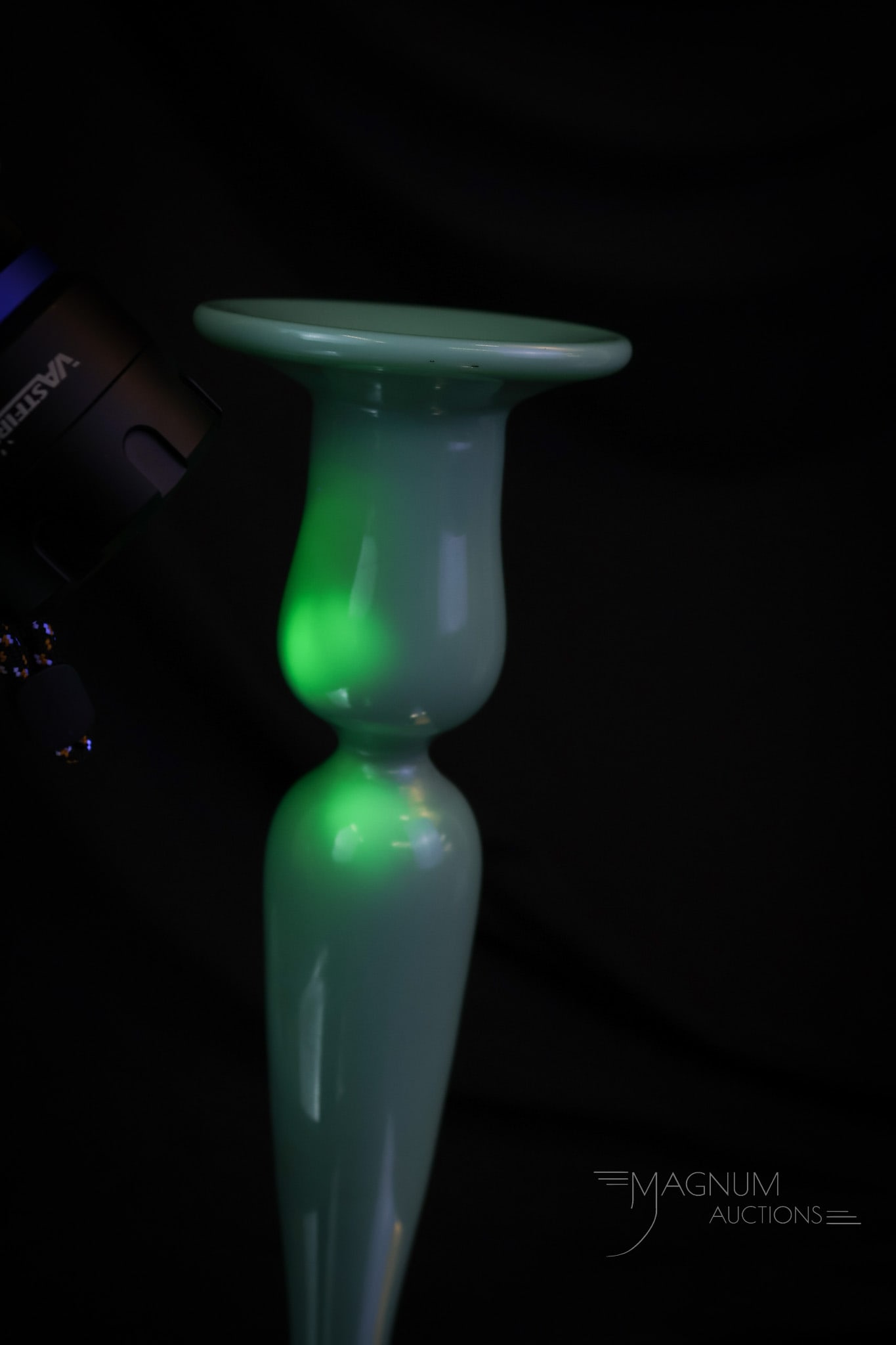 3 pc Set Uranium Jade Glass Console Set - 9