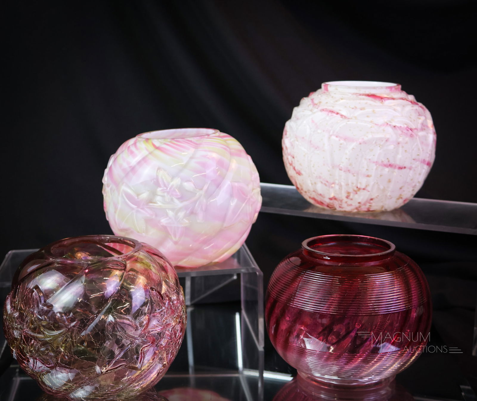 4 pc Lot Northwood Victorian Glass Rose Bowls (1 of 12)