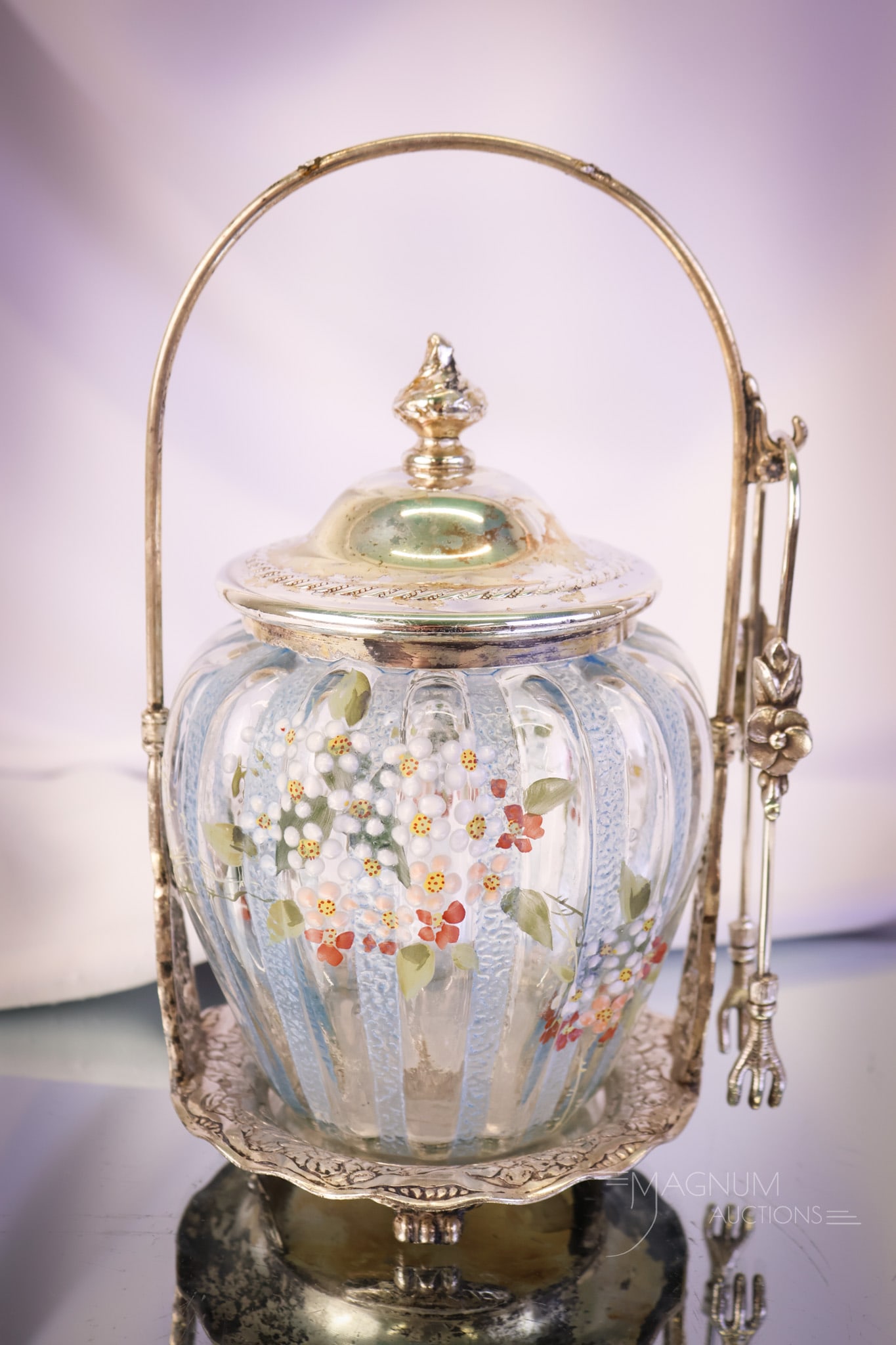 Pairpoint Silverplate Mt. Washington Glass Victorian Pickle Castor (1 of 10)