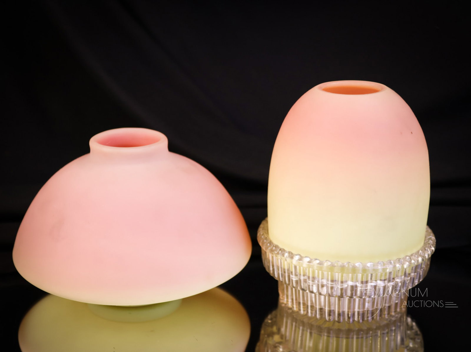 2 pc Lot Mt. Washington & Webb Burmese Vase & Fairy lamp (1 of 10)