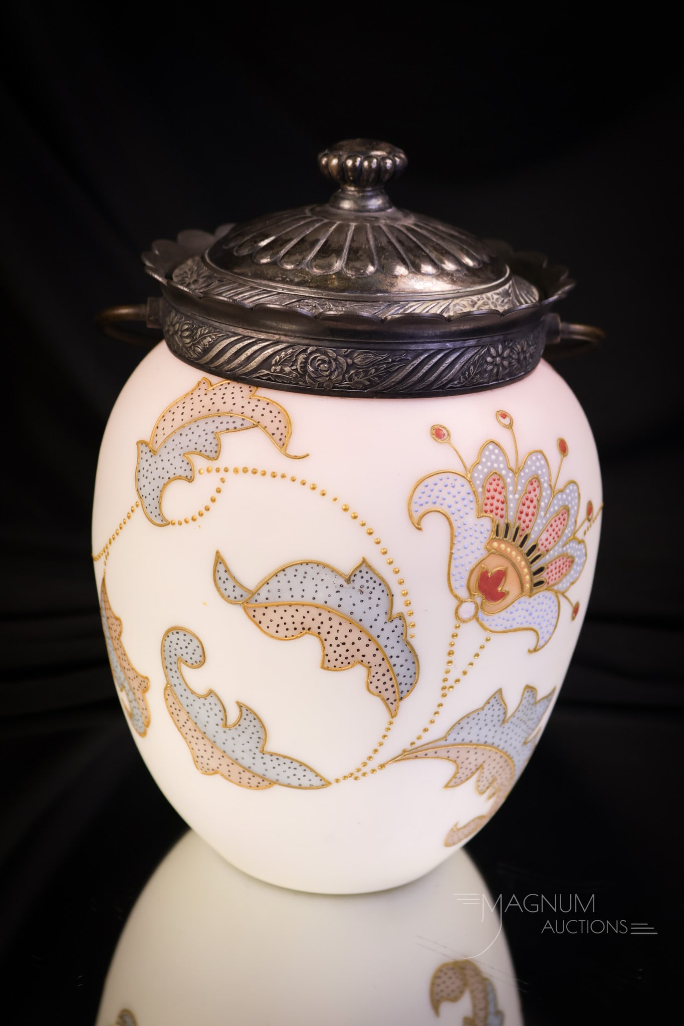 Mt. Washington Victorian Crown Milano Glass Biscuit Jar (1 of 7)