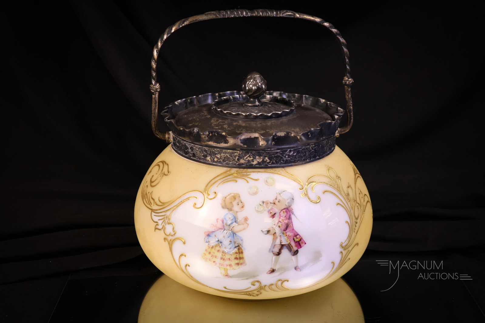 Mt. Washington Colonial Ware Courting Couple Victorian Biscuit Jar (1 of 6)