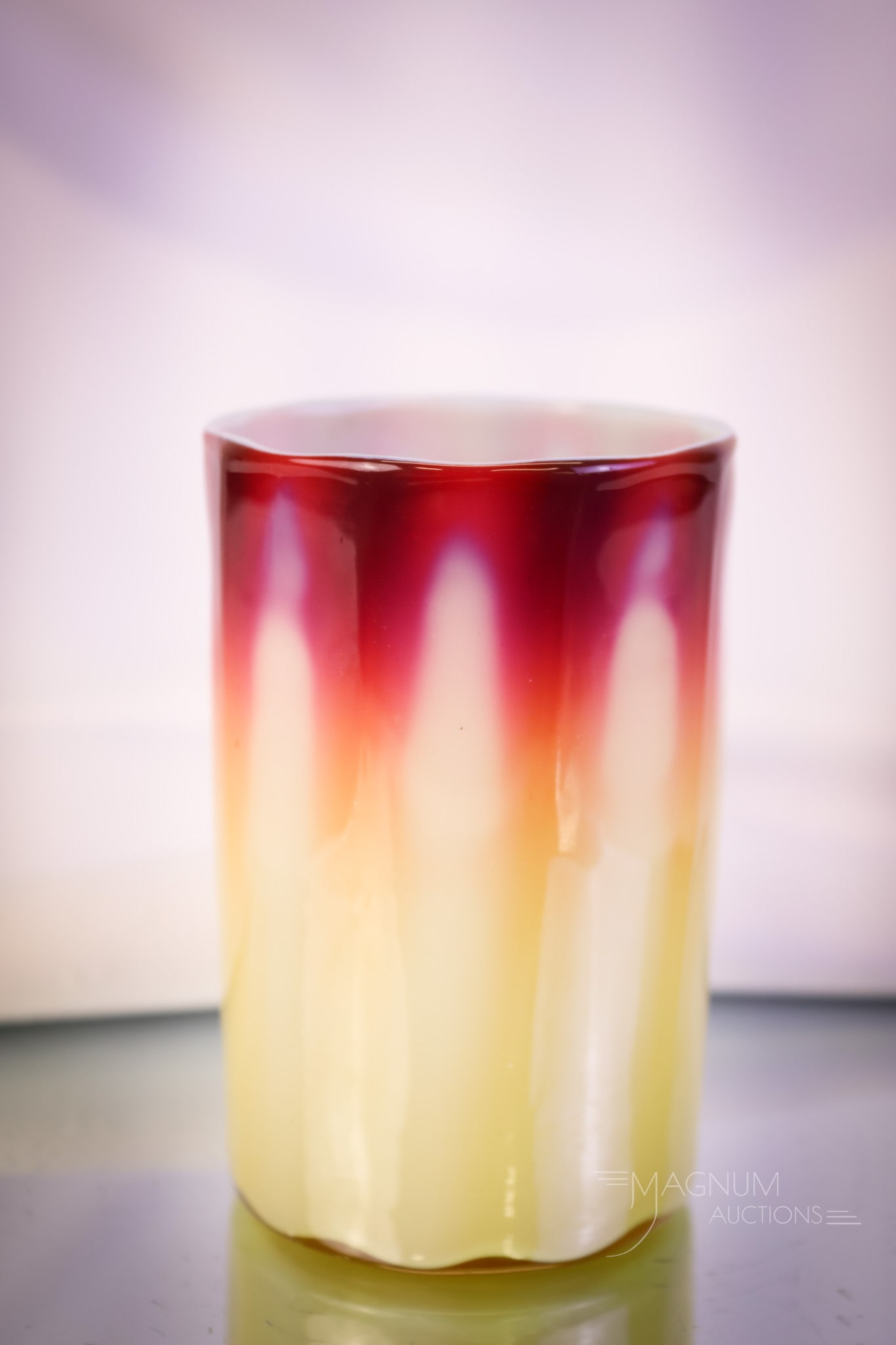 Victorian New England Glass Plated Amberina Glass Tumbler: A scarce find on any day. This is a New England Glass Plated Amberina Victorian glass tumbler. This tumbler measures 3 3/4" tall and 2 1/2" wide. SHIPPING NOTICE: If you choose not to utilize the Live