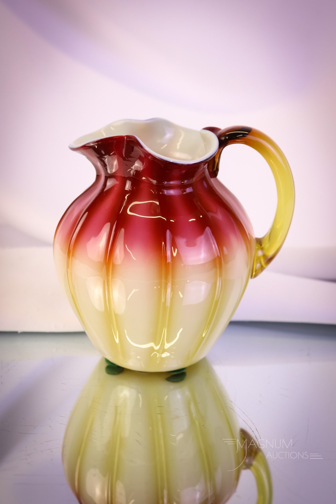 Rare New England Plated Amberina Glass Creamer Milk Pitcher (1 of 8)