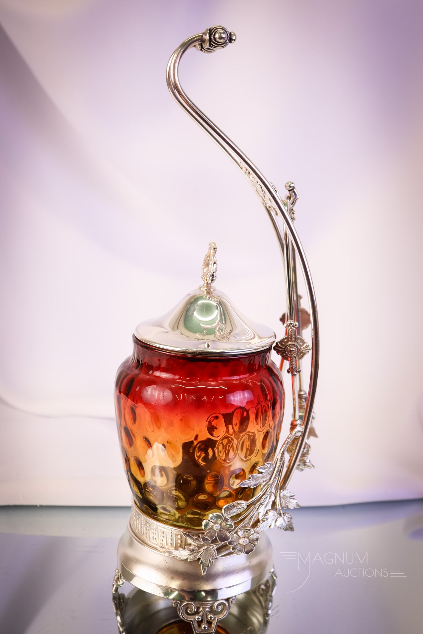 Tufts Victorian Silverplate Amberina Glass Pickle Castor (1 of 10)