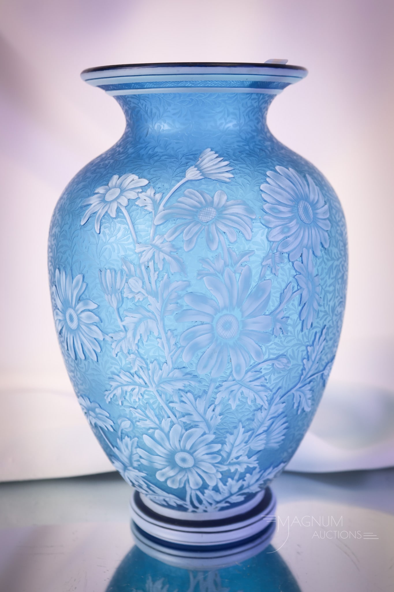 "Thomas Webb & Sons" Victorian English Cameo Glass: An amazing find in "Thomas Webb & Sons" English cameo glass. This piece has amazing cameo decoration over the entire piece. The complete background is cut with a foliage decoration. The main part of t