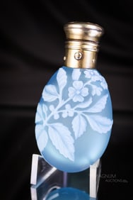 Webb English Cameo Art Glass Laydown Victorian Perfume Bottle