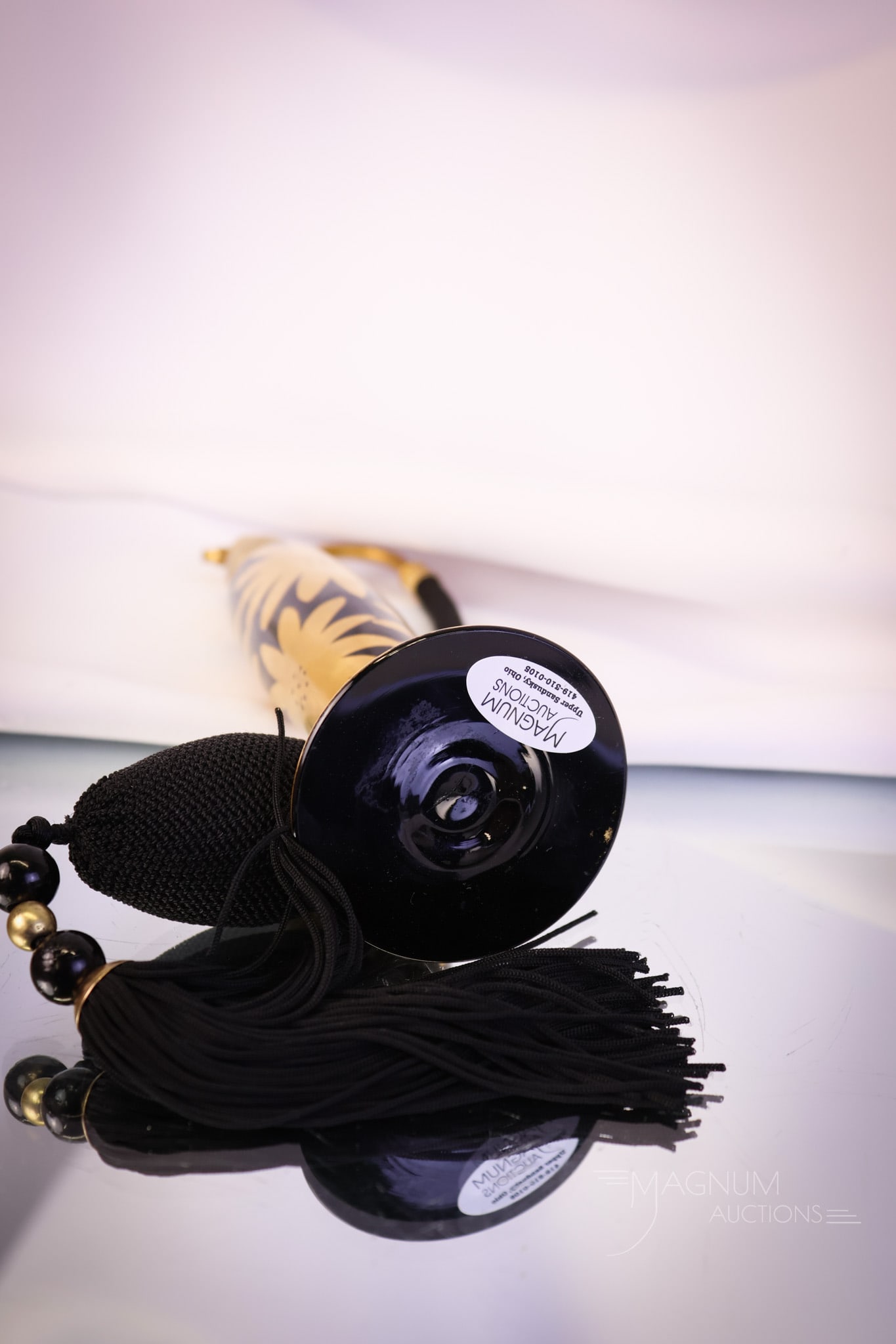 Devilbiss Perfume Atomizer Gilt decorated Black Glass - 5
