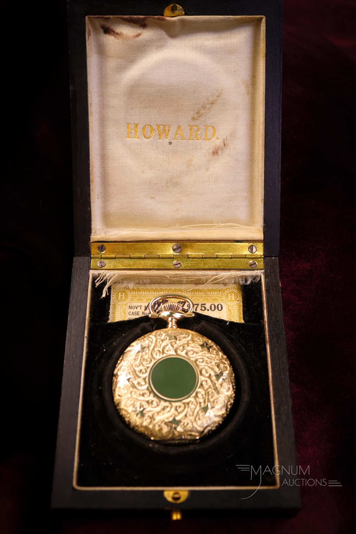 Antique Howard 14K Gold 23 Jewel Hunter's Case Pocket Watch WIRE TRANSFER CASH ONLY: Credit Cards are NOT accepted for this item. Live Auctioneers has blocked credit card purchases of this item because of fraud. WIRE TRANSFER OR CASH ONLY! This is an antique Howard 14K gold engraved h