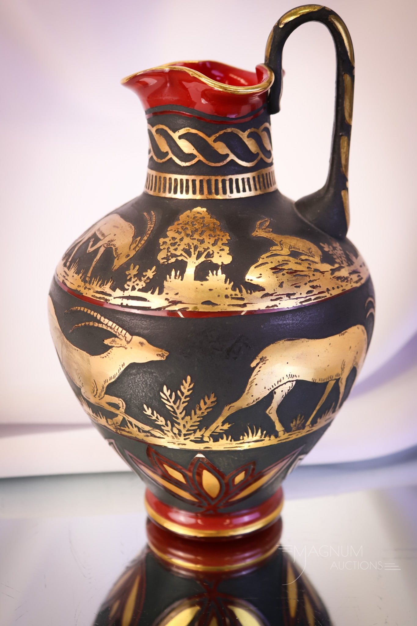 Loetz "Etrusk" Cut Cameo Glass Art Deco Pitcher circa 1927-1928 (1 of 10)