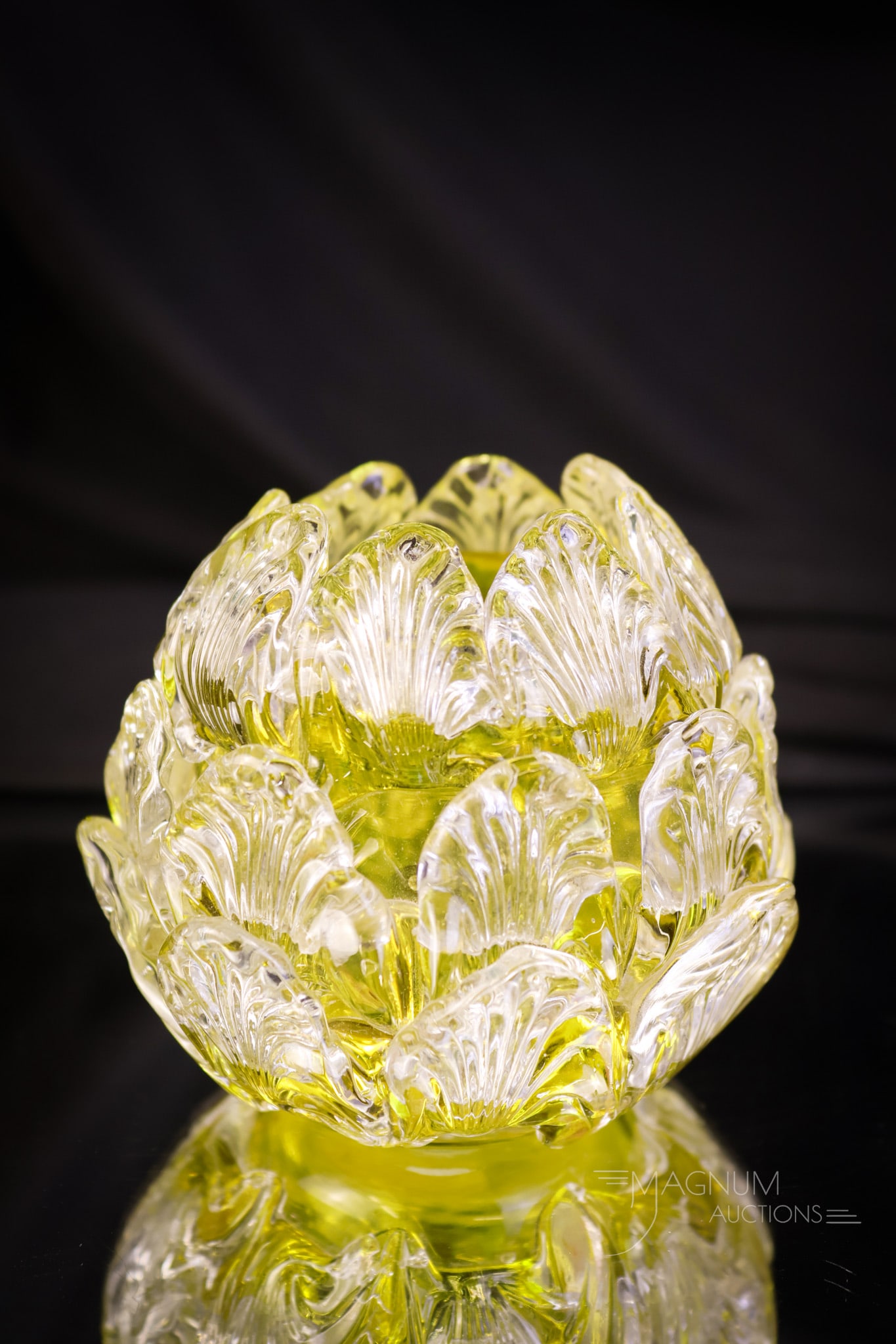 Victorian Peridot Green Applied Glass Victorian Rose Bowl: A seldom-found piece of Victorian art glass. This is a rose bowl in peridot green. It is covered with overlapping petals of applied glass. A masterpiece of glass. This rose bowl measures 3" tall and 3