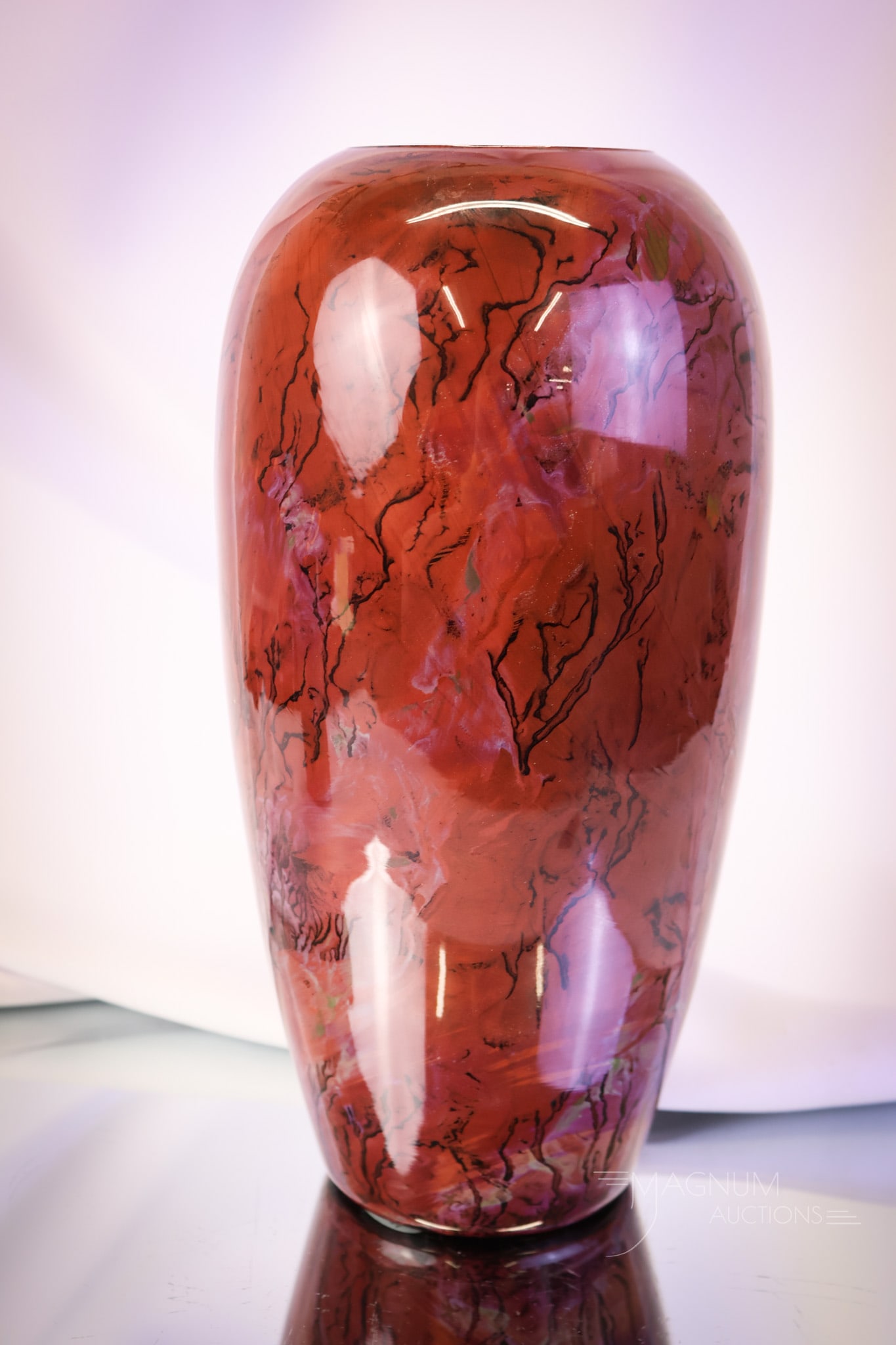 Bohemain Lithyalin Reddish Agate Art Glass Antique Vase (1 of 6)