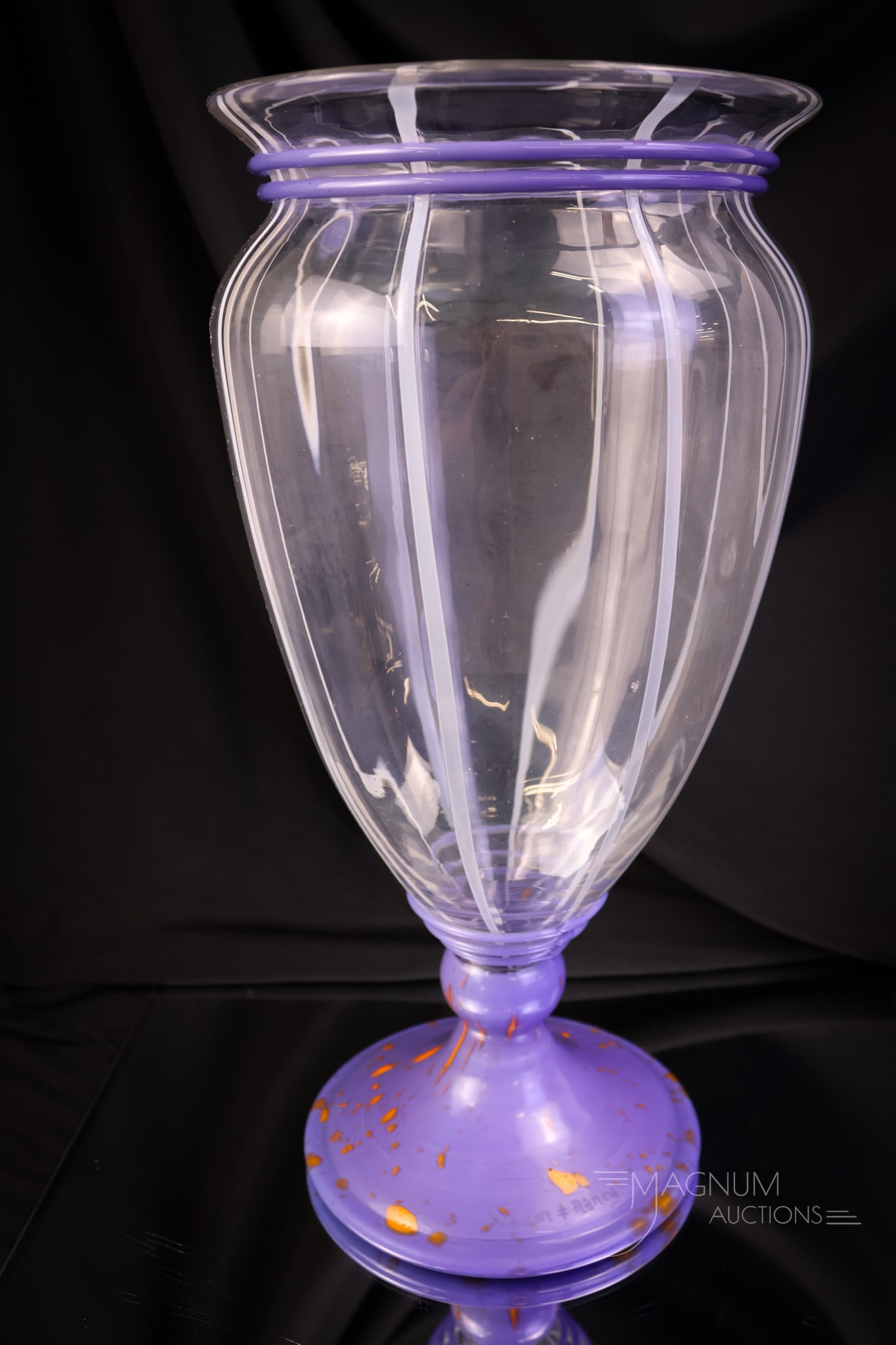 Museum Rarity Signed Daum Nancy Art Deco Period Lilac Art Glass 13" Vase: A museum rarity for your bidding pleasure. This vase is seldom, if ever, seen in lilac. This piece is signed Daum Nancy and is of the Art Deco period. The vase has lilac glass at the neck and also at 