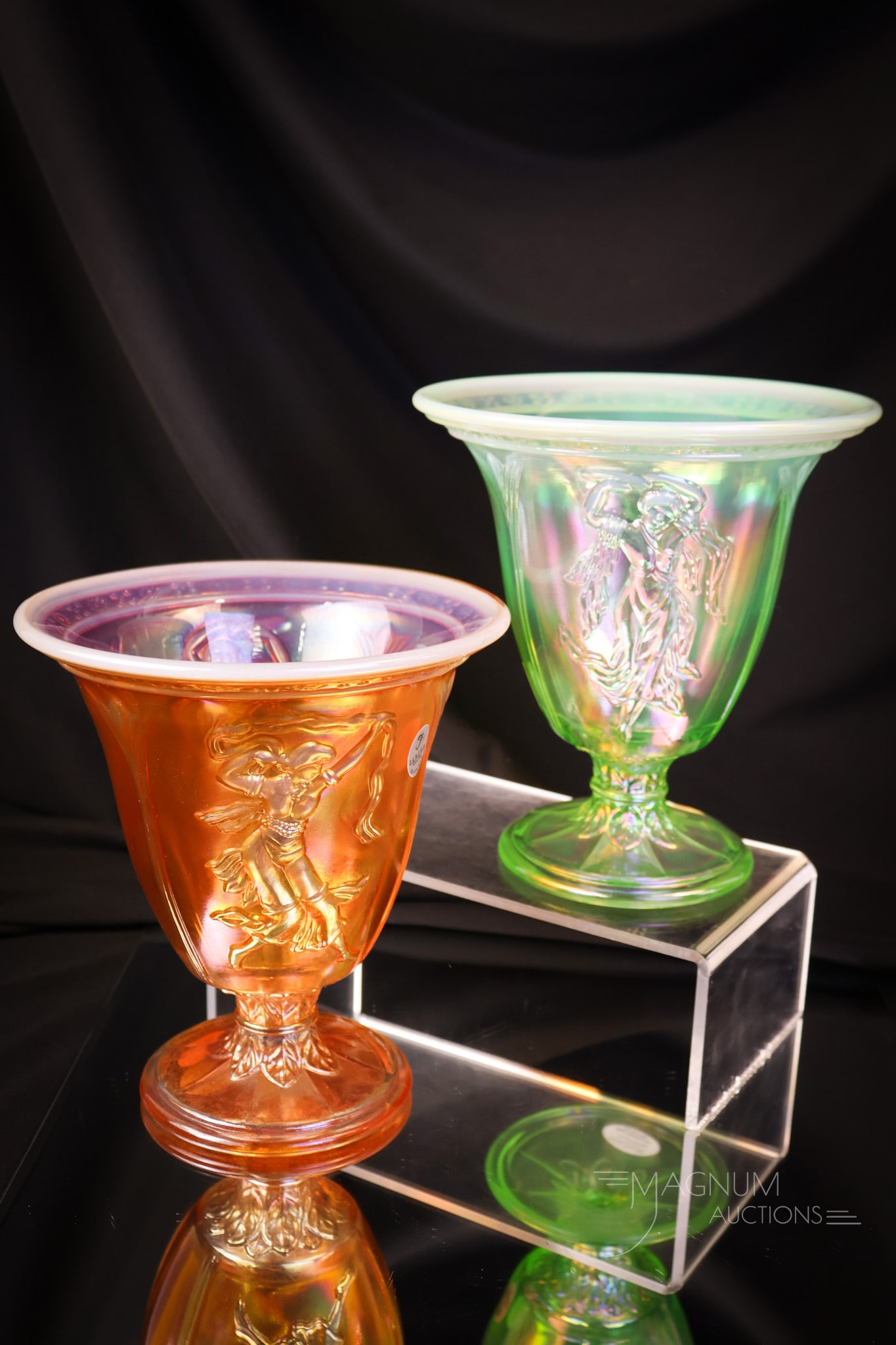 2 pc Lot Fenton Art Glass Dancing Ladies Vases (1 of 10)