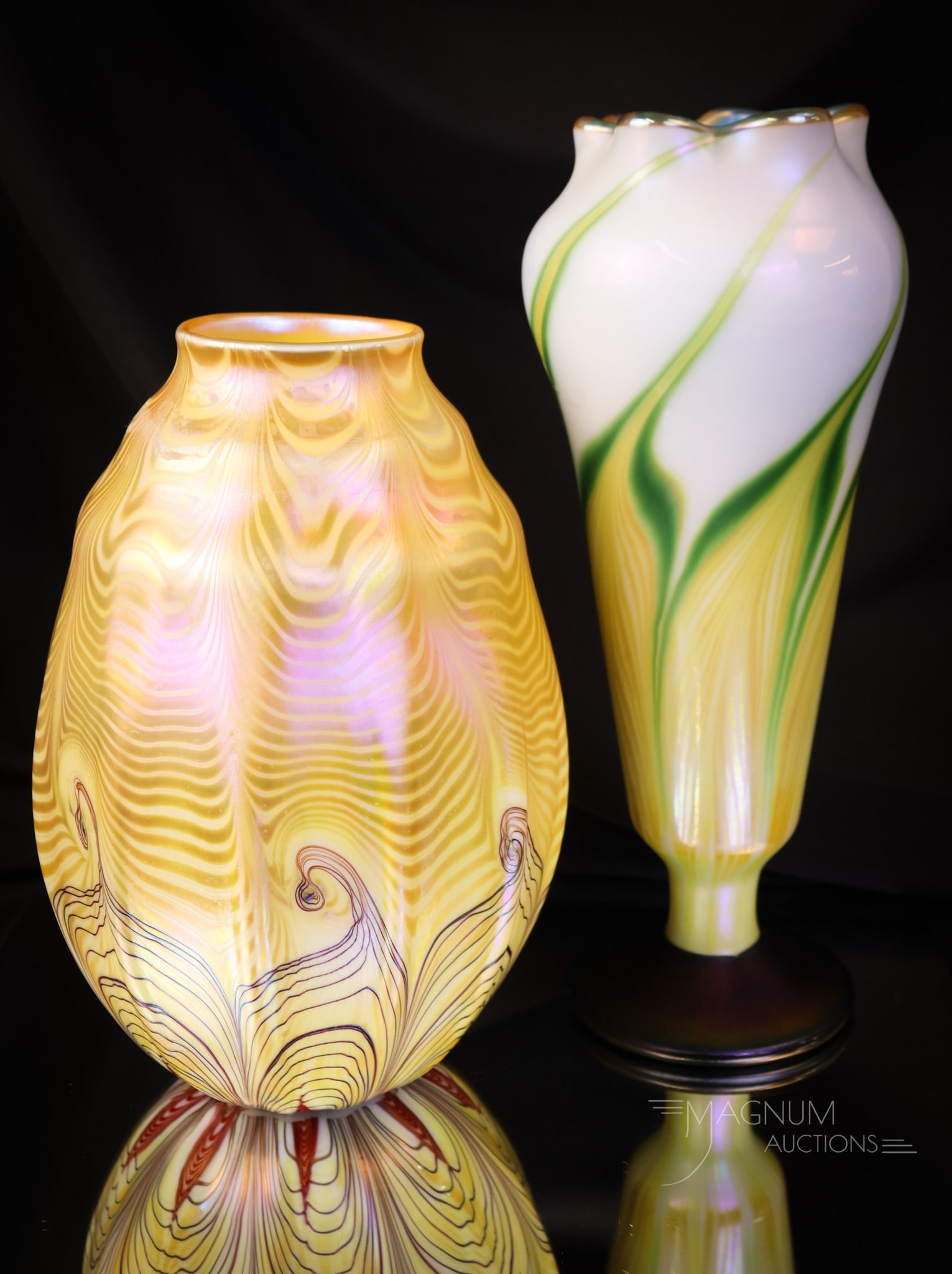 2pc Lot Lundberg & More Studio Art Class Vases (1 of 10)