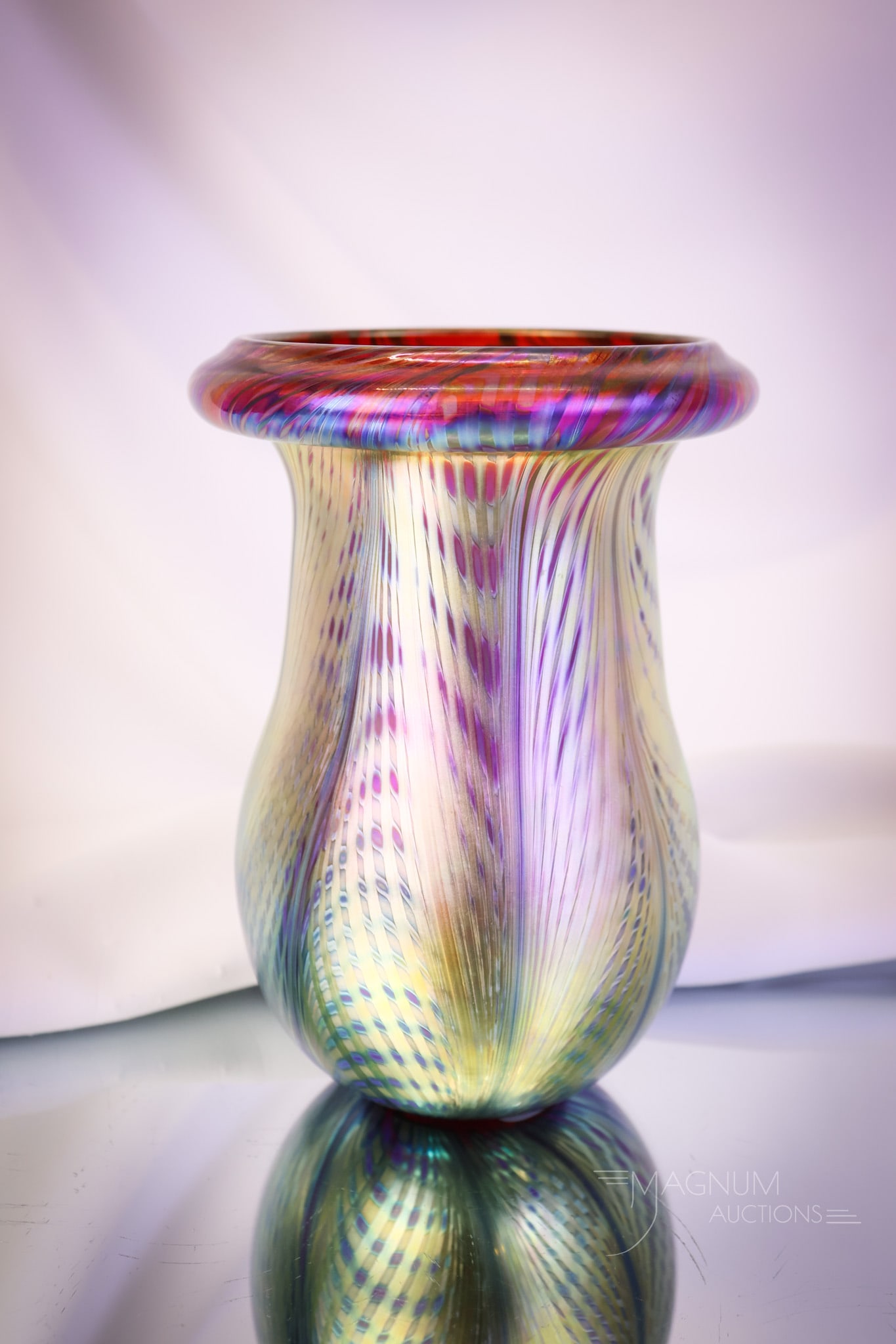 Signed Lotton 1990 Art Glass Vase (1 of 7)