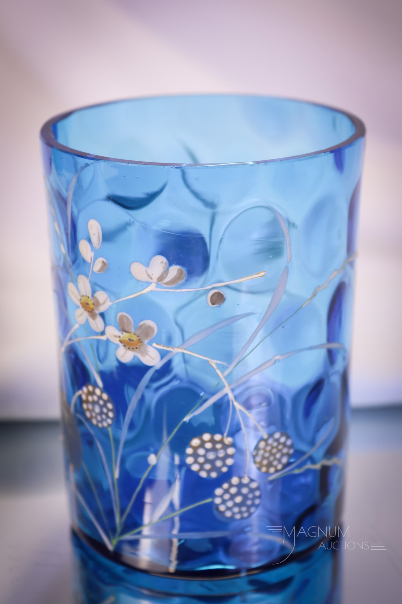 Wilcox Victorian Blue Enameled Art Glass Silverplate Pickle Castor - 8