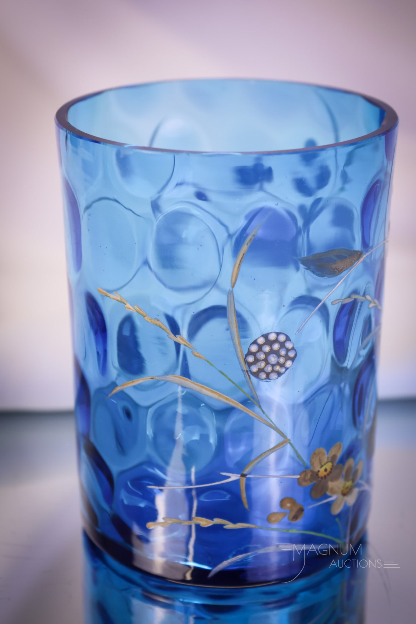 Wilcox Victorian Blue Enameled Art Glass Silverplate Pickle Castor - 9